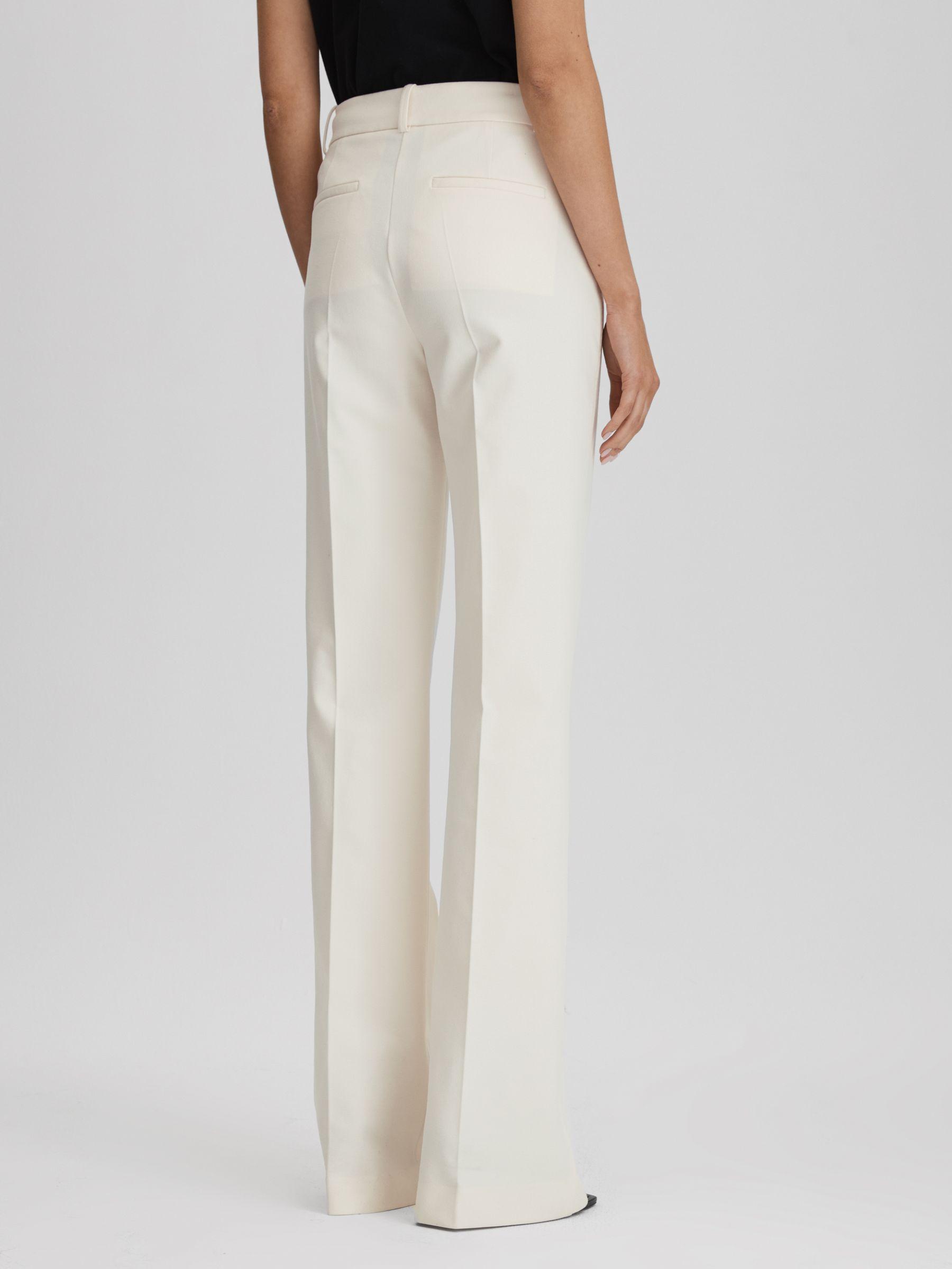 High Rise Flared Trousers in Cream Product Image