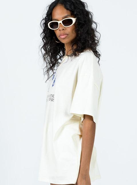 More Than Friends Oversized Tee Off White Product Image