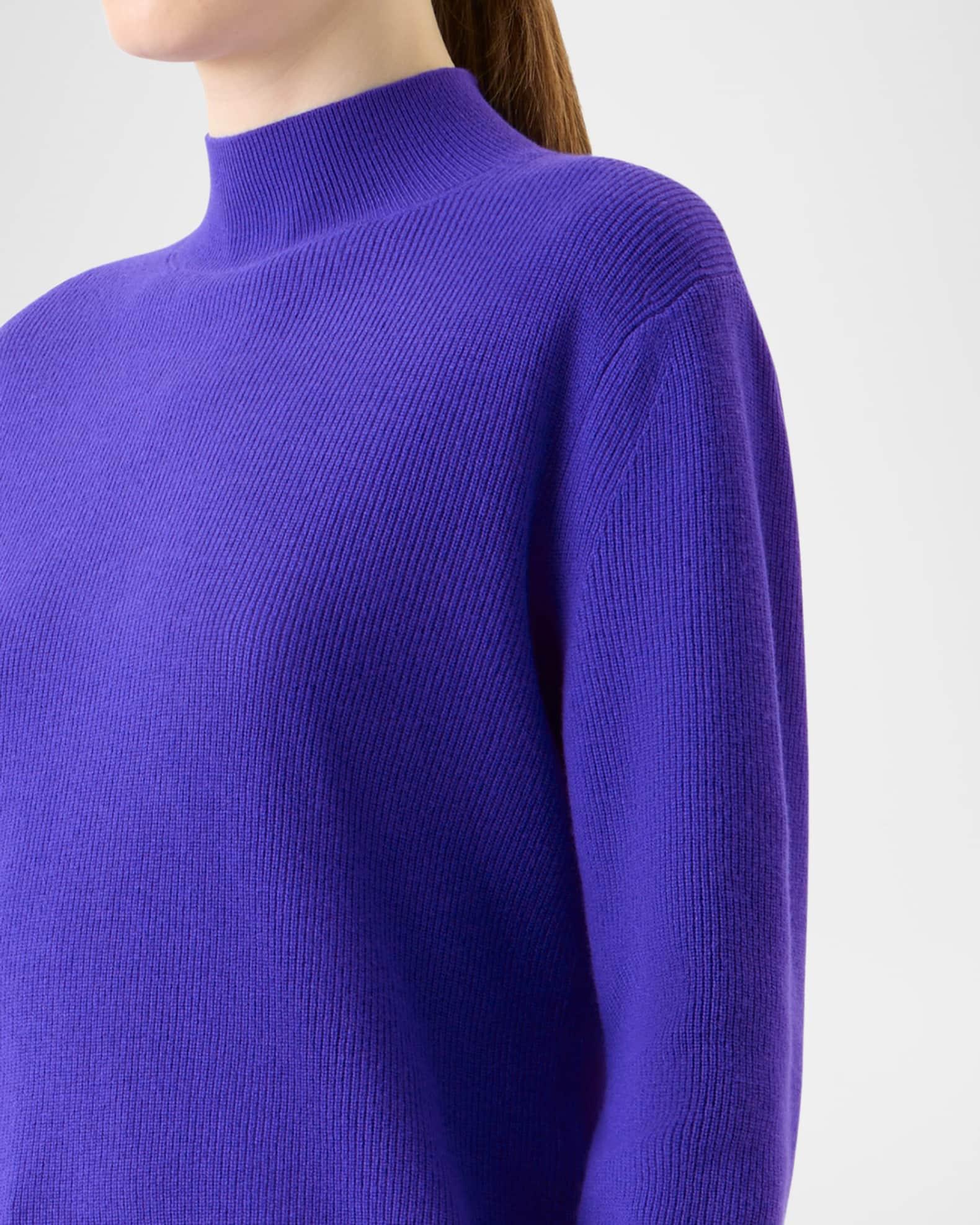 Mock-Neck Cashwool Rib Sweater Product Image