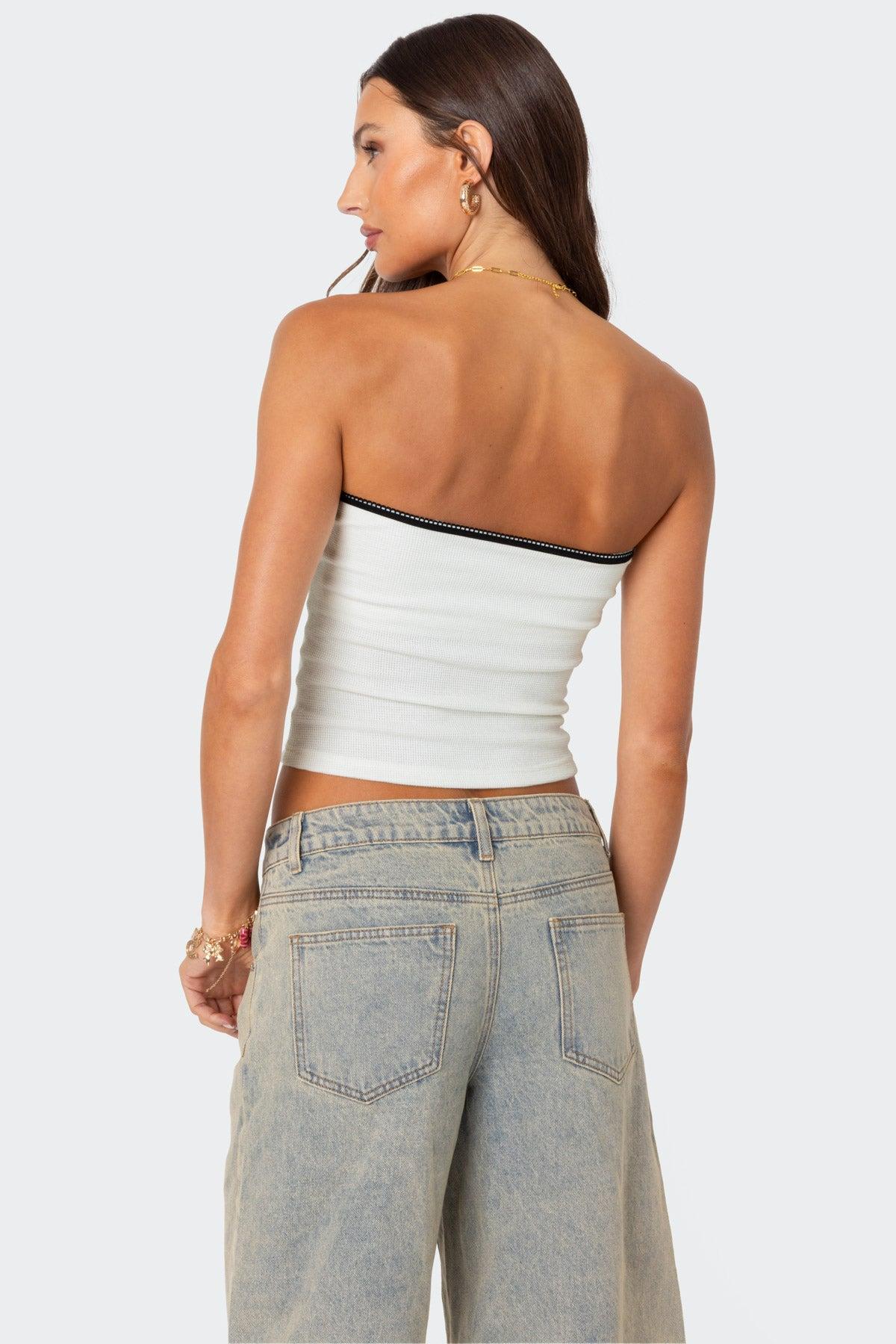 Built In Bra Waffle Tube Top Product Image