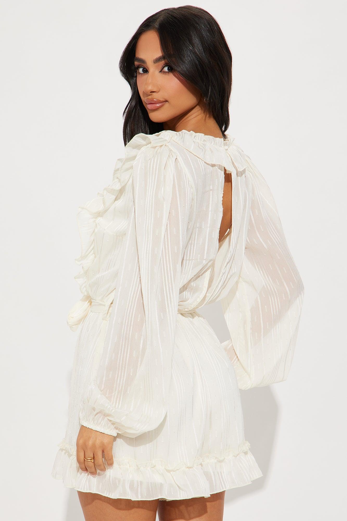 Roxanna Ruffle Romper - Cream Product Image