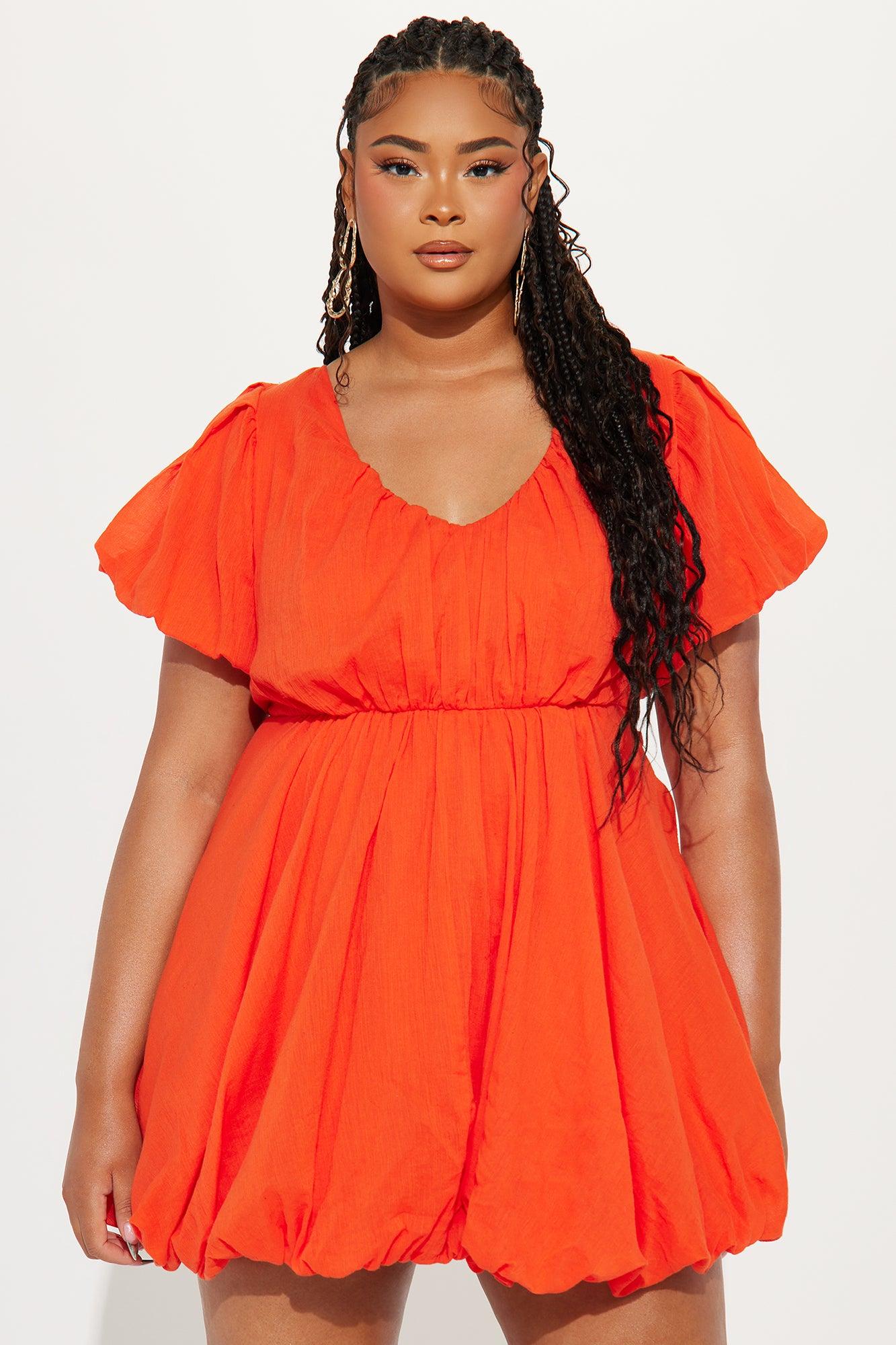 Fiona Short Sleeve Mini Dress - Tangerine Product Image