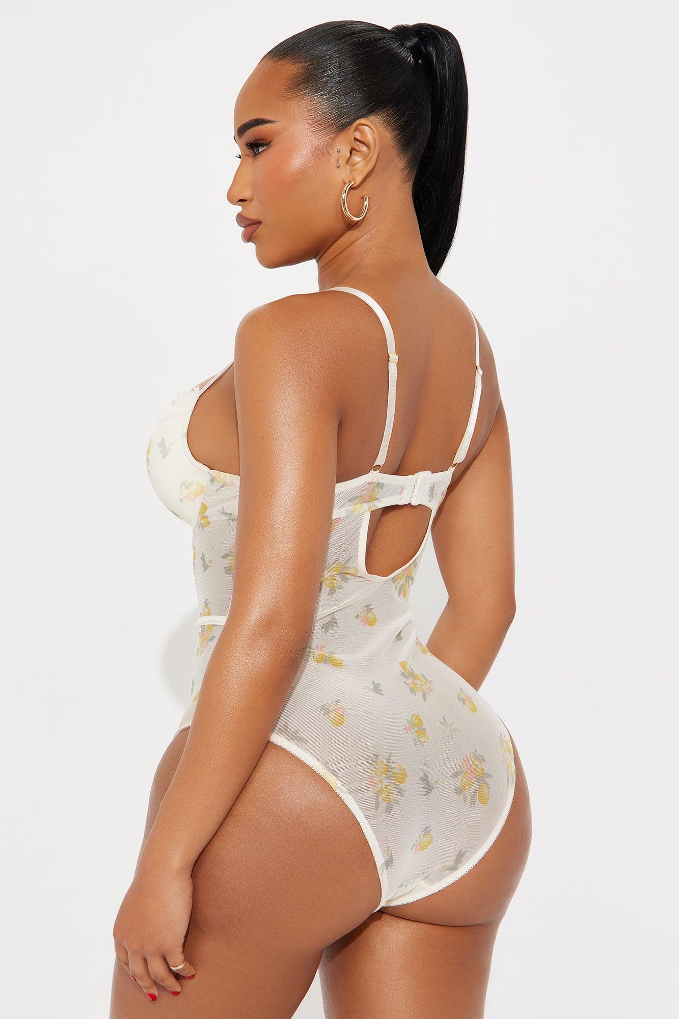 Sweet Fantasy Mesh Lace Teddy - Cream/combo Product Image