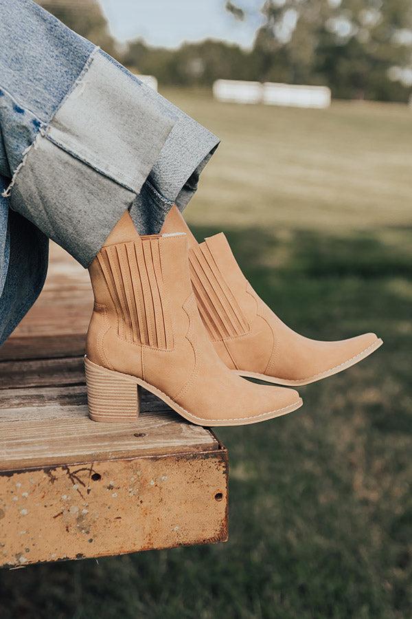 The Oaklynn Faux Nubuck Boot in Camel Product Image