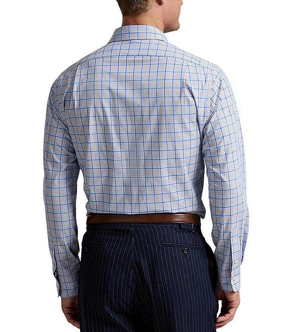 Polo Ralph Lauren Classic Fit Micro Plaid Stretch Poplin Long Sleeve Woven Shirt Product Image
