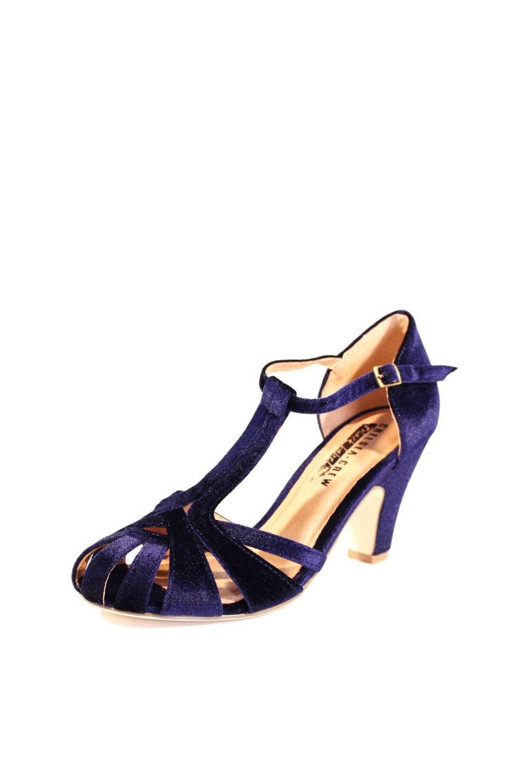 Sergi Velvet T-Strap Heels Product Image