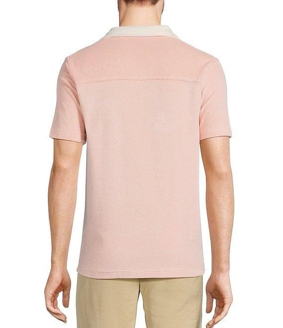 Murano Crocodile World Collection Slim Fit Terry Popover Johnny Collar Knit Polo Shirt Product Image