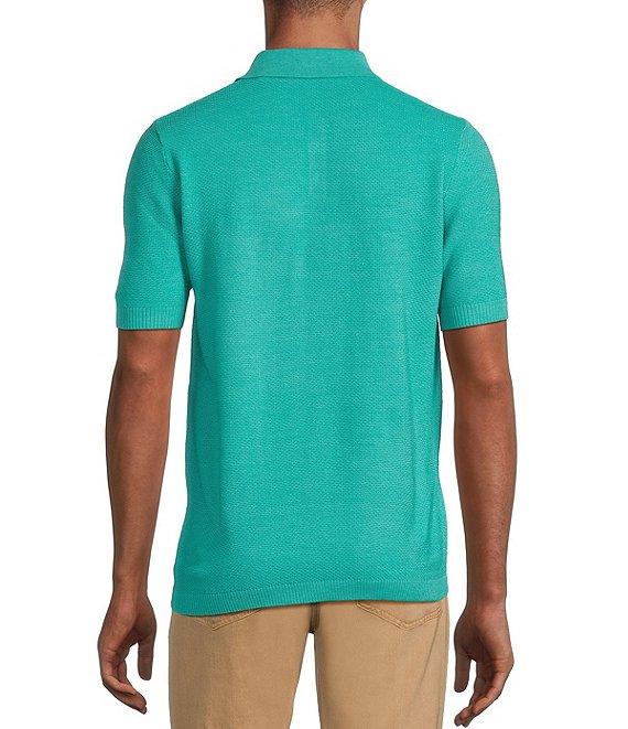 Murano Big & Tall Solid Textured Polo Short Sleeve Sweater Product Image