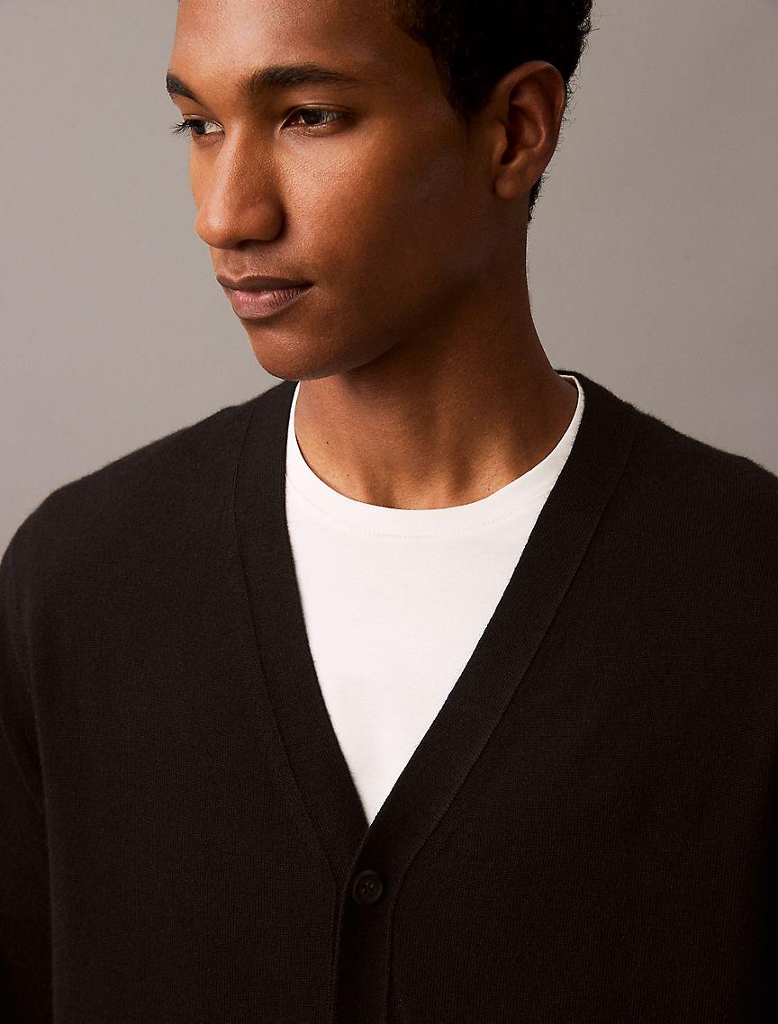 Extra Fine Merino Wool Blend Cardigan Sweater Product Image