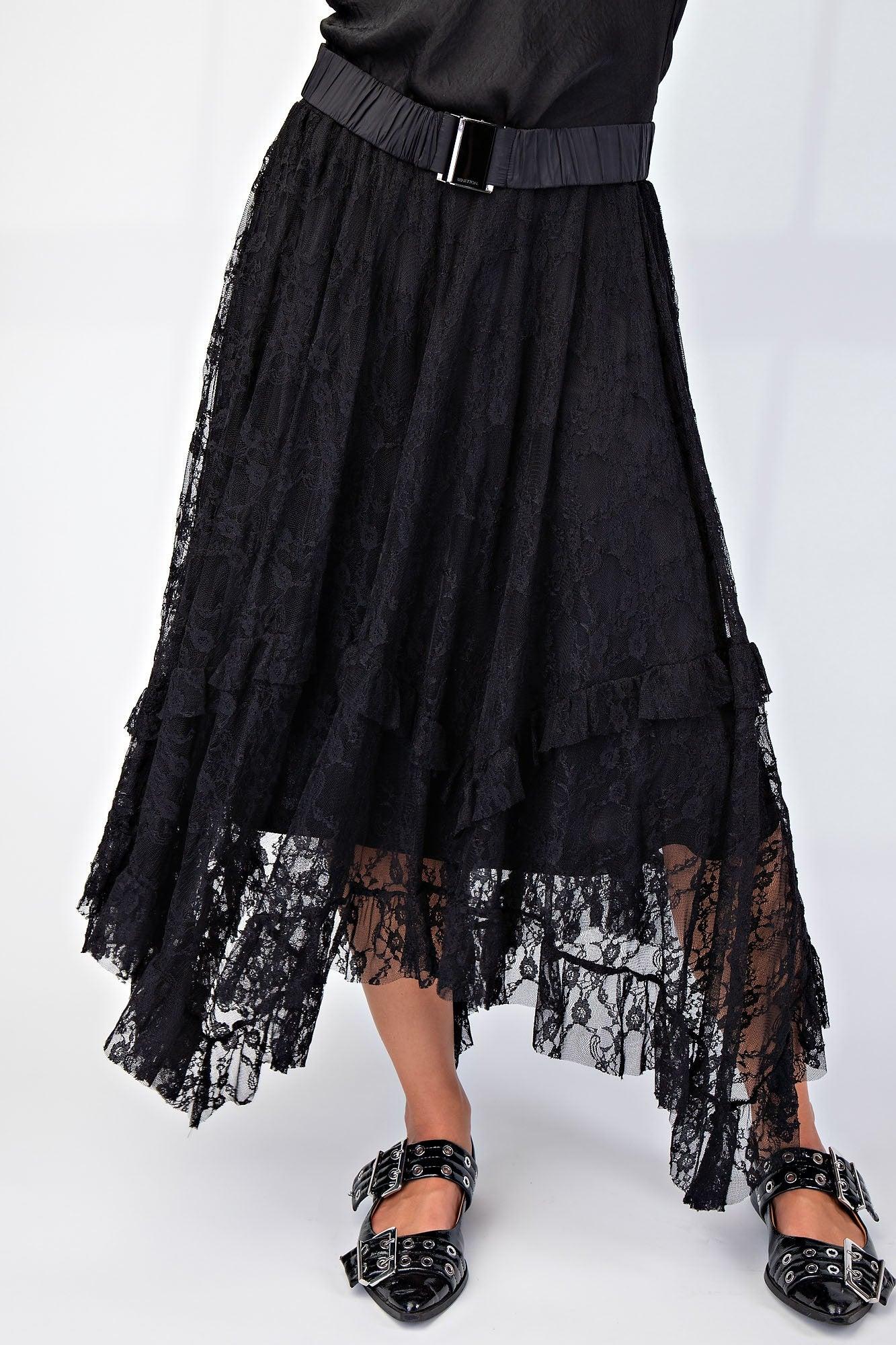 ALLOVER LACE SHARKBITE SKIRT Product Image