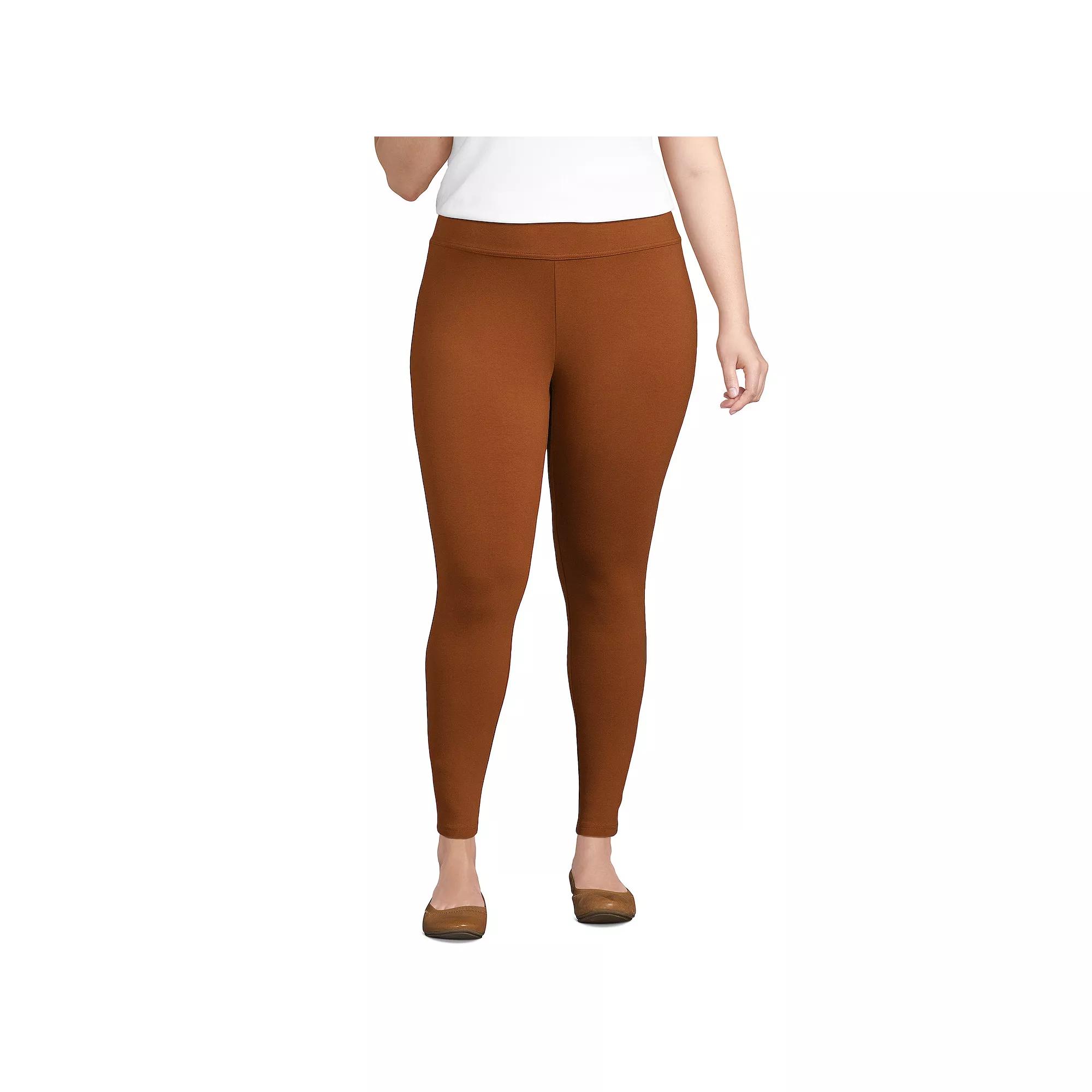 Plus Size Lands' End Starfish Knit Leggings, Women's, Size: 1XL, Dark Caramel Product Image