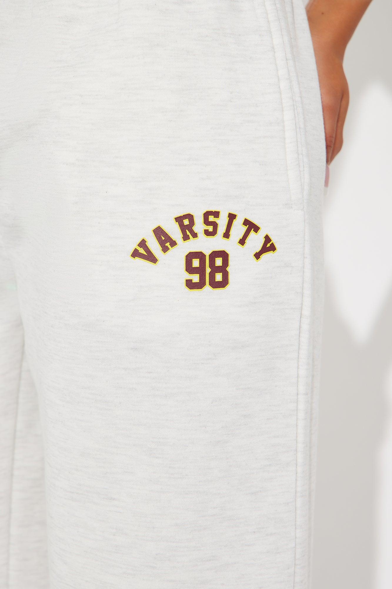 Izabel 98 Varsity Wide Leg Pant - Heather Grey Product Image