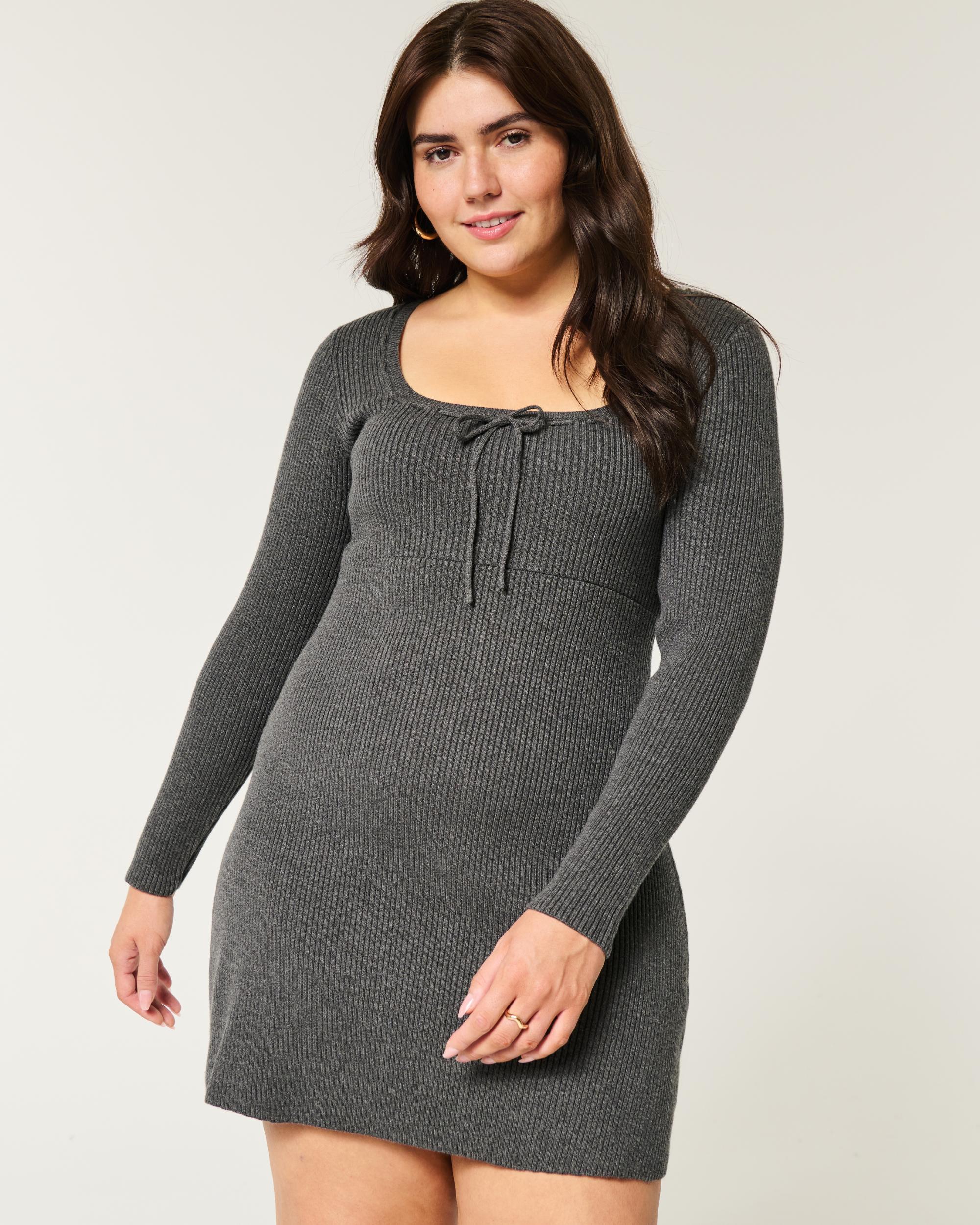 Sweater-Knit Skater Mini Dress Product Image