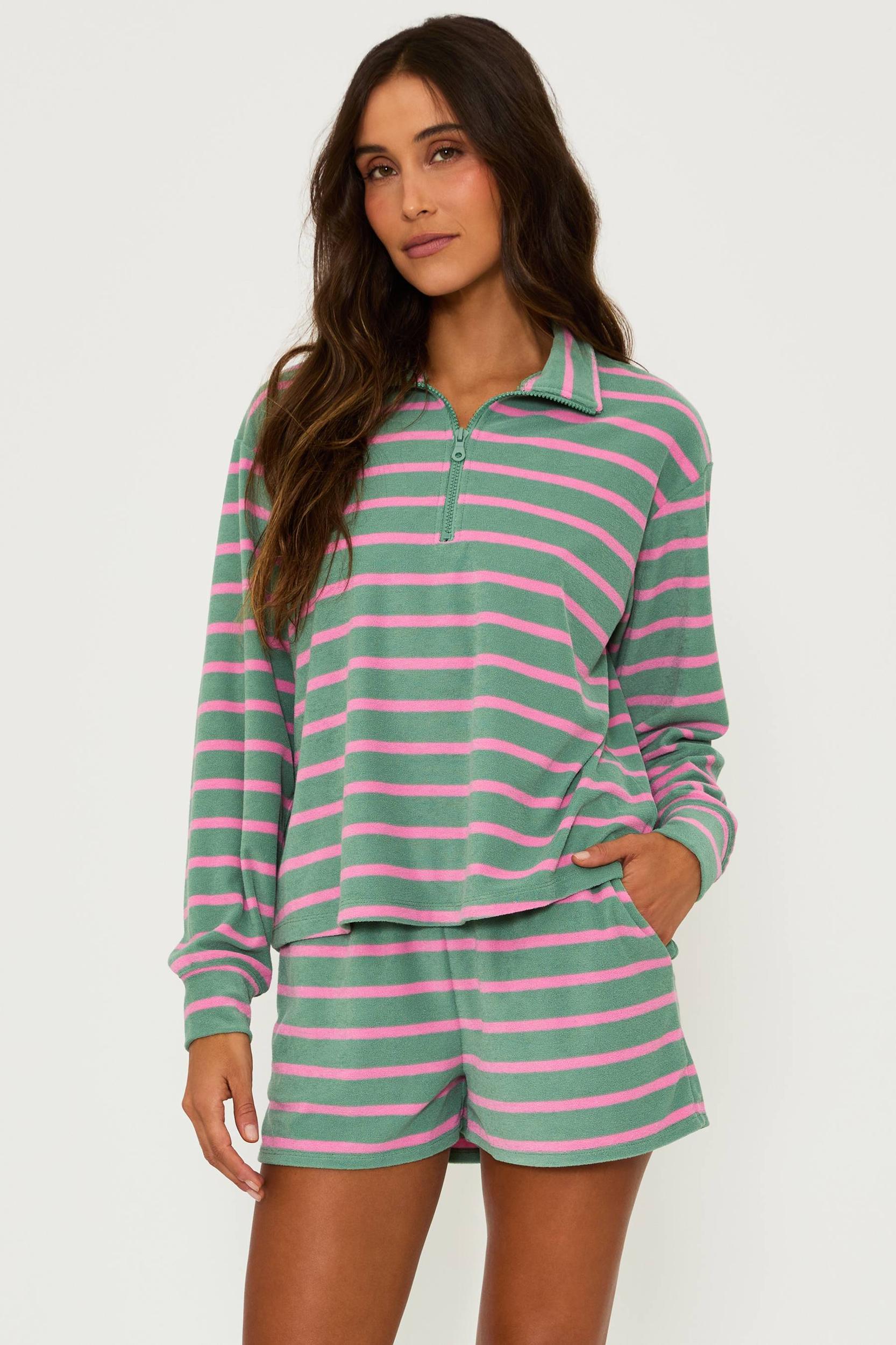 Sonia Top Sage Bloom Stripe Product Image