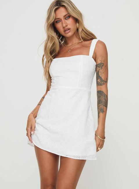 Elestren Mini Dress White Product Image