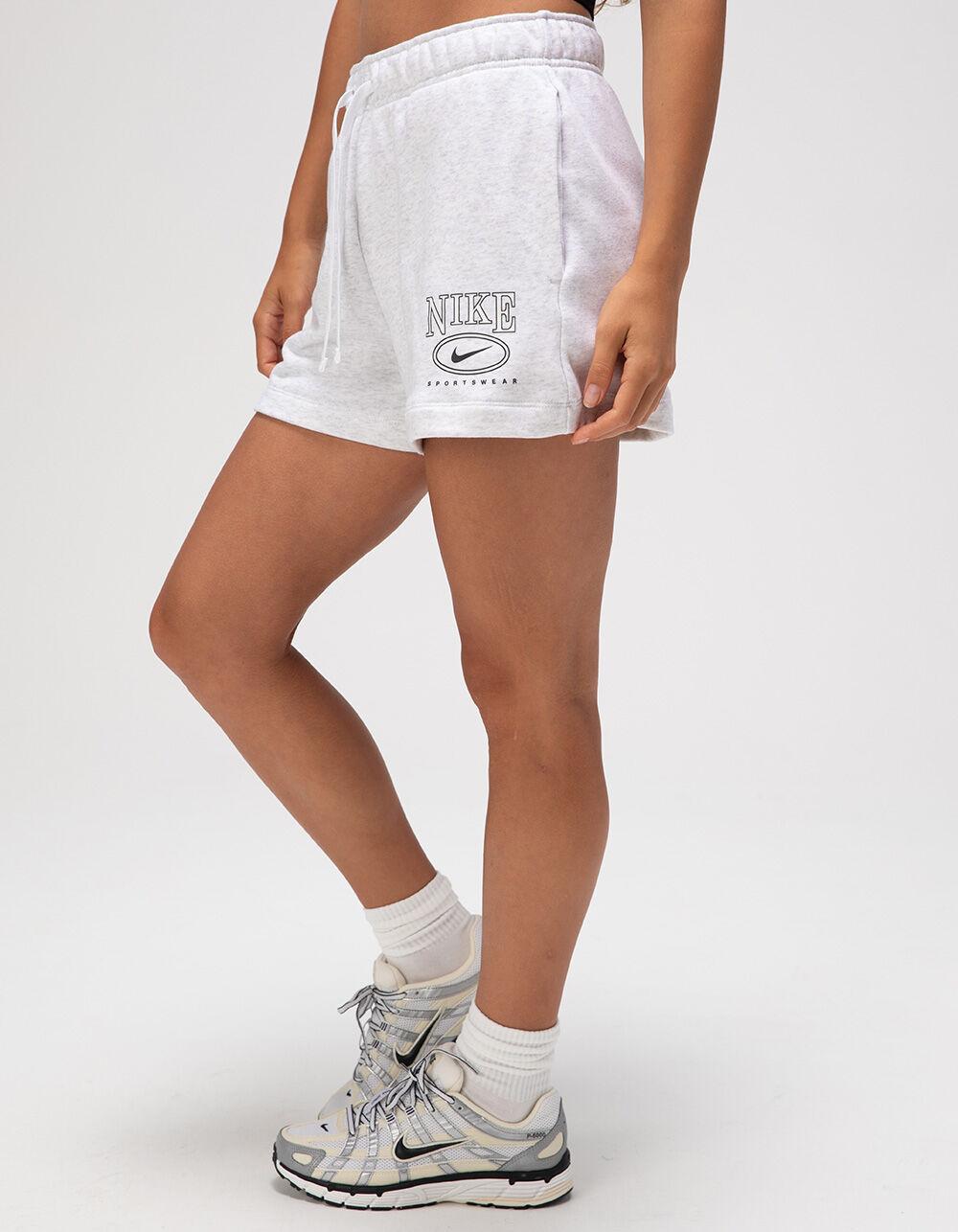 NIKE Sportswear Logo Club Fleece Womens Shorts - LIGHT GRAY Product Image