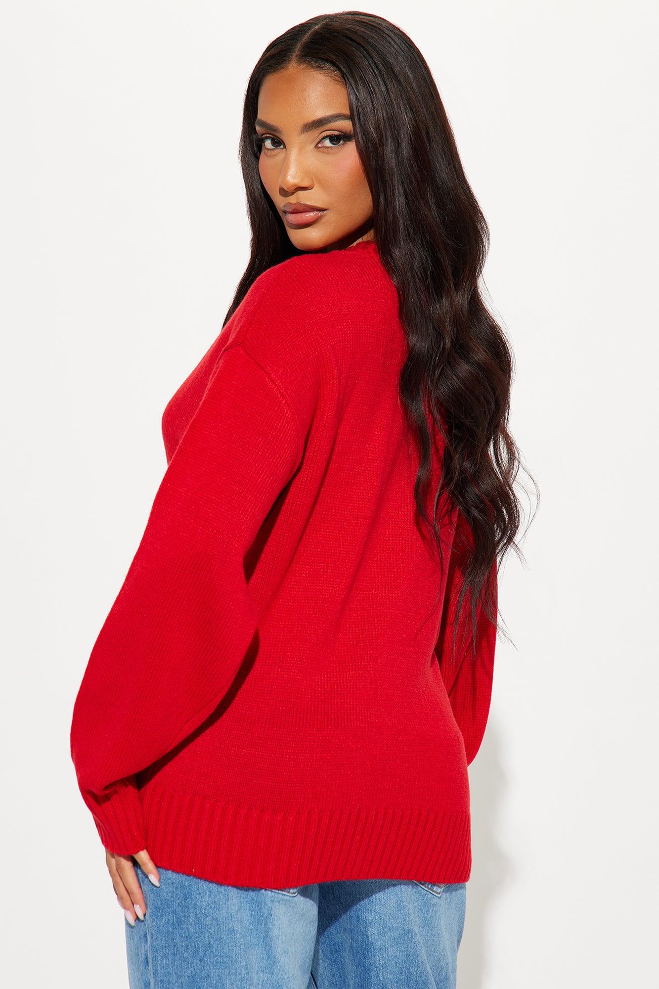 My Favorite Oversized Sweater - Red Product Image