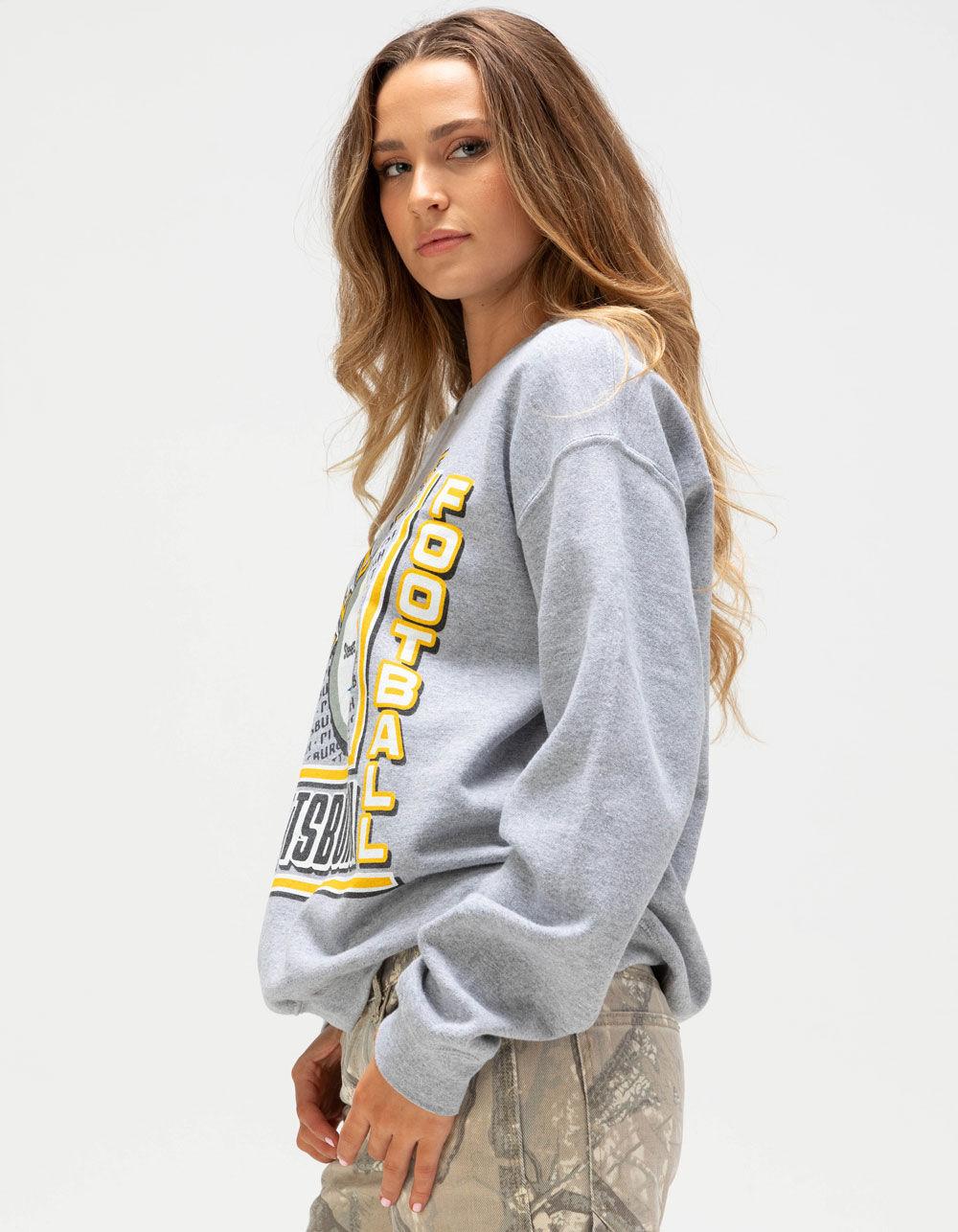 JUNK FOOD Pittsburgh Steelers Backfield Womens Crewneck Sweatshirt - HEATHER GRAY Product Image