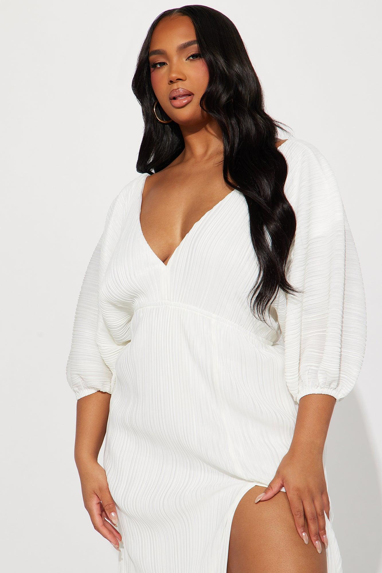 Paloma Pleated Maxi Dress - White Product Image