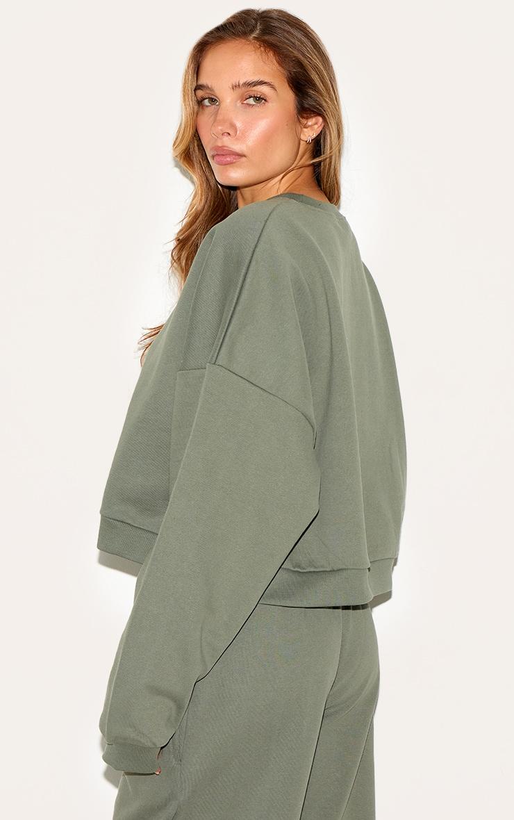 Olive Premium Boxy Sweatshirt Product Image