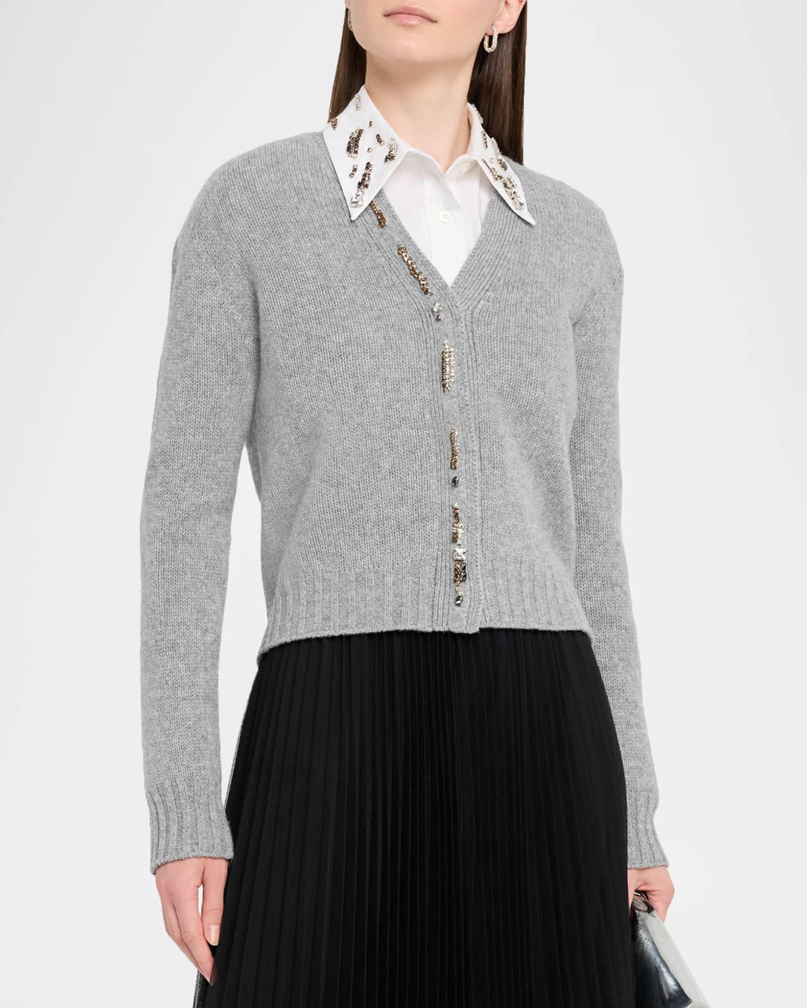 Crystal-Embellished Knit Cardigan Product Image