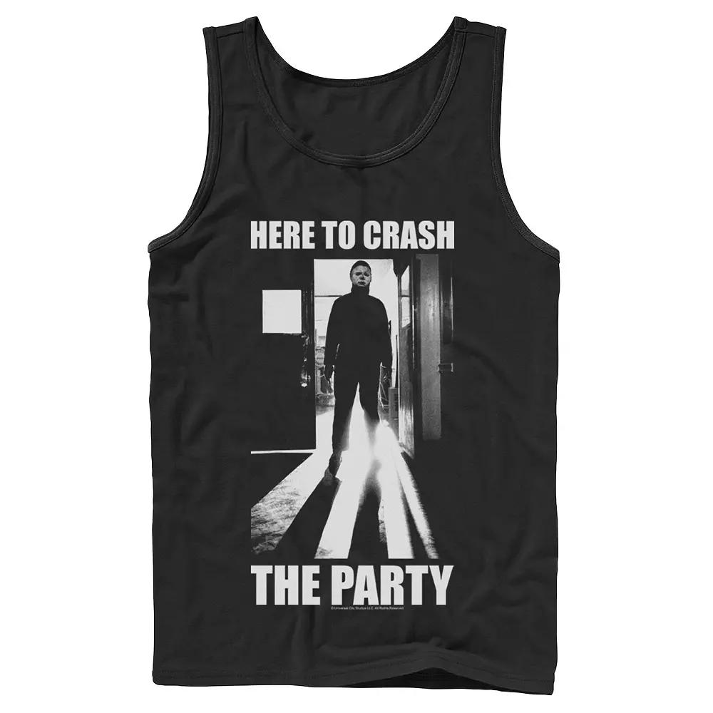 Men's Halloween Michael Myers Here To Crash The Party Tank Top,  Product Image