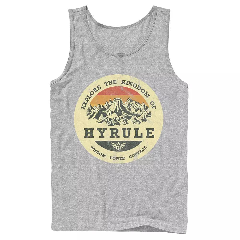Men's The Legend Of Zelda Explore The Kingdom Of Hyrule Distressed Portrait Tank Top,  Product Image