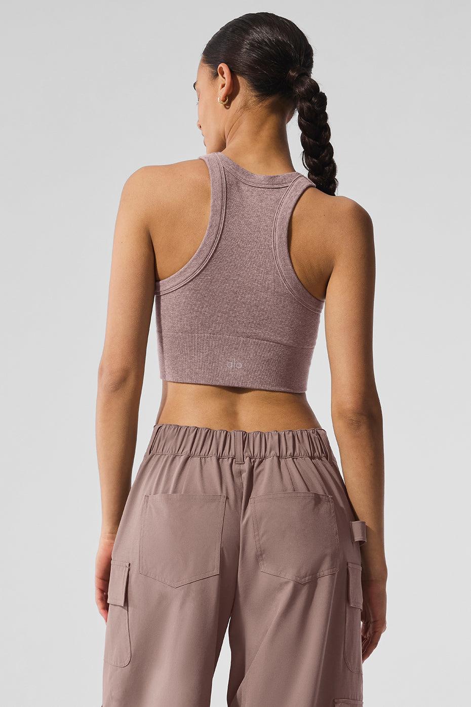 Seamless Delight High Neck Bra - Mushroom Heather Product Image