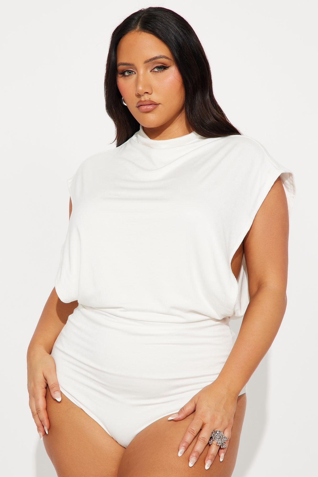 Audra Double Lined Turtle Neck Bodysuit - Ivory Female Product Image