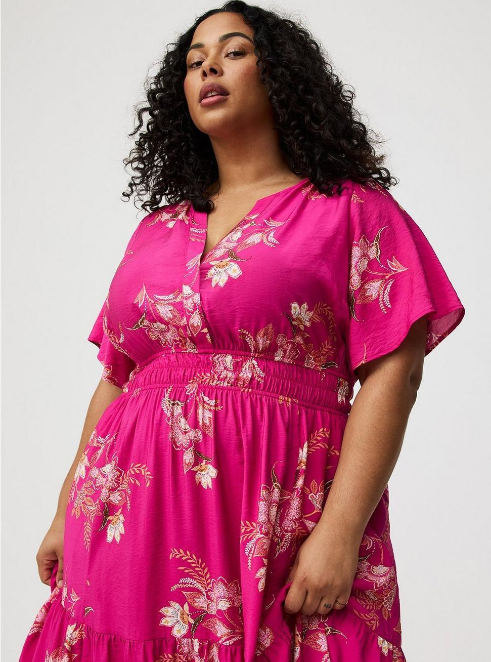 Y-Neck Tiered Maxi Dress Product Image