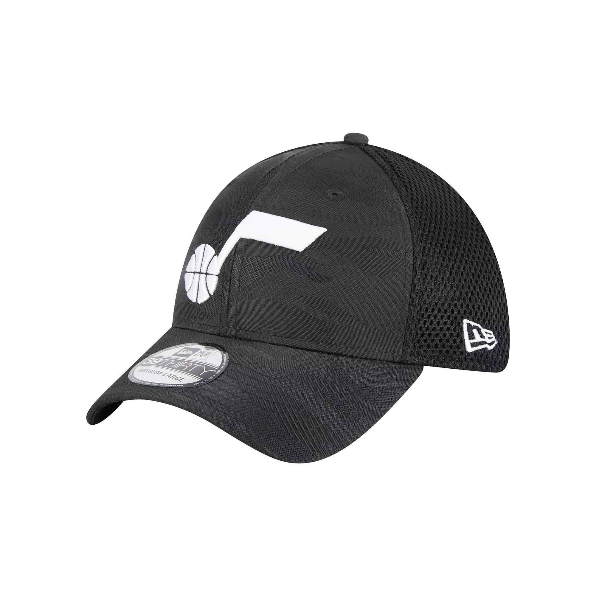 Men's New Era  Black Utah Jazz Subtle Camo 39THIRTY Flex Hat, Size: Small/Medium, Jaz Black Product Image