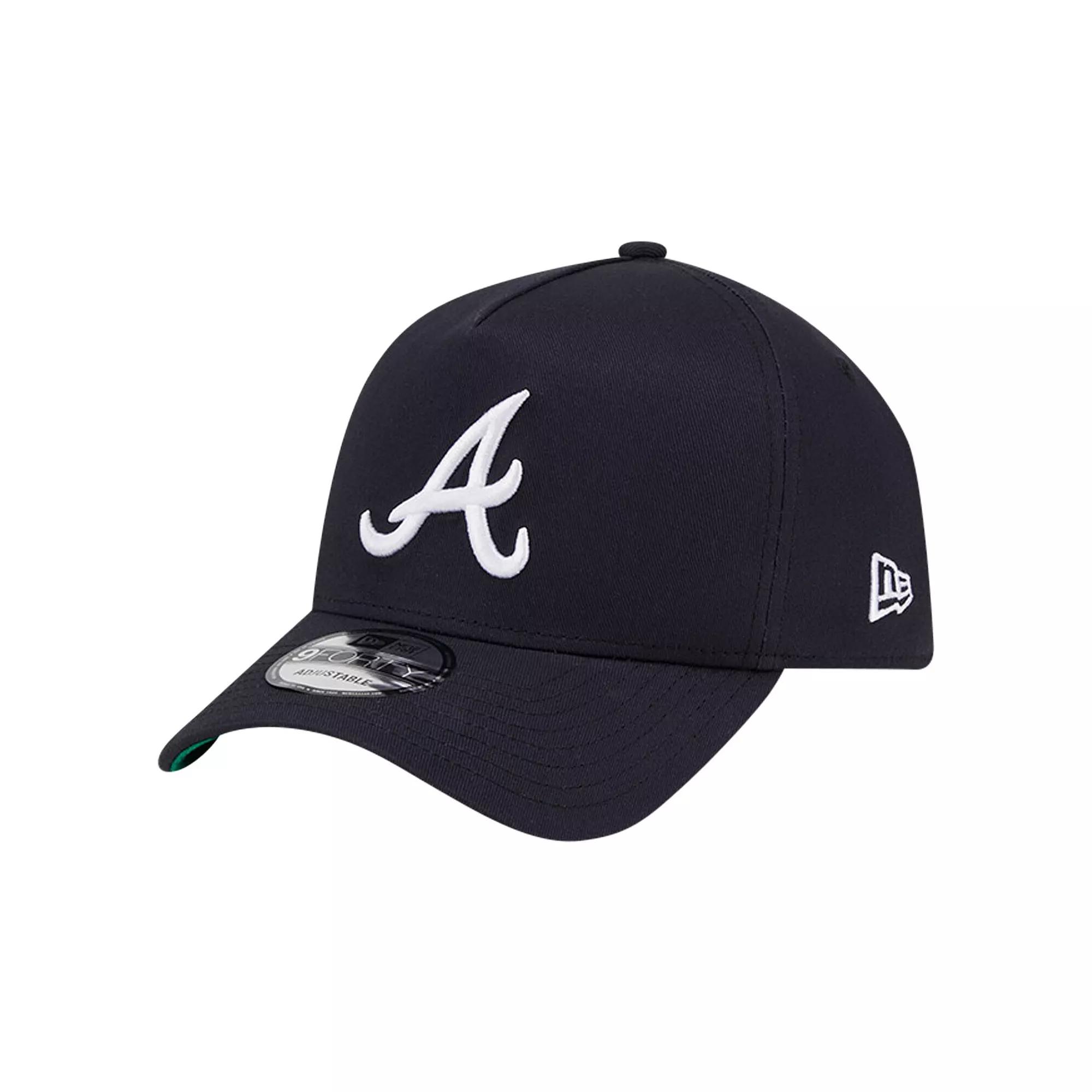 Men's New Era Navy Atlanta Braves Team Color A-Frame 9FORTY Adjustable Hat, Blue Product Image
