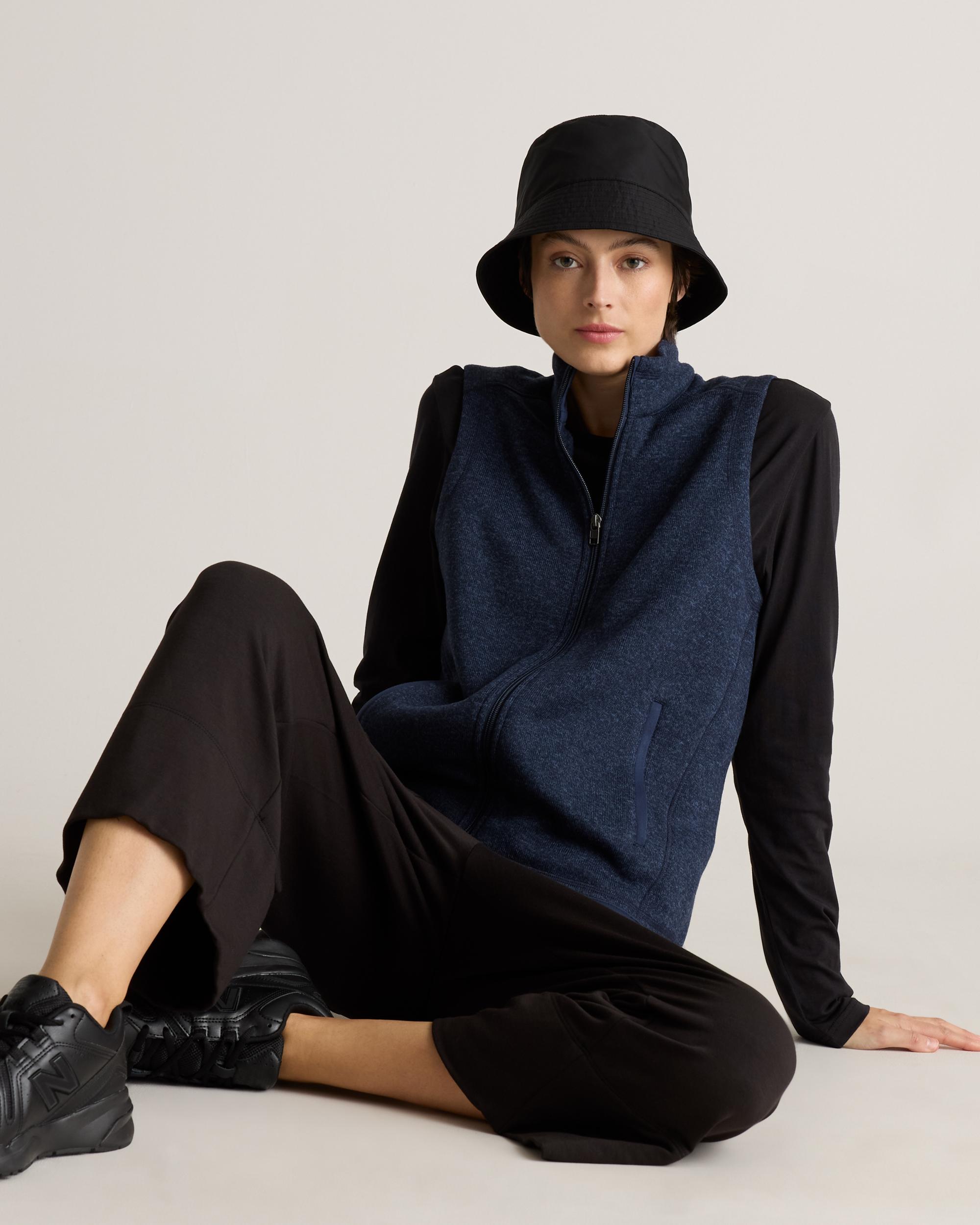 Quince | Women's Sweater-Knit Fleece Full-Zip Vest Size XL, Recycled Polyester Product Image