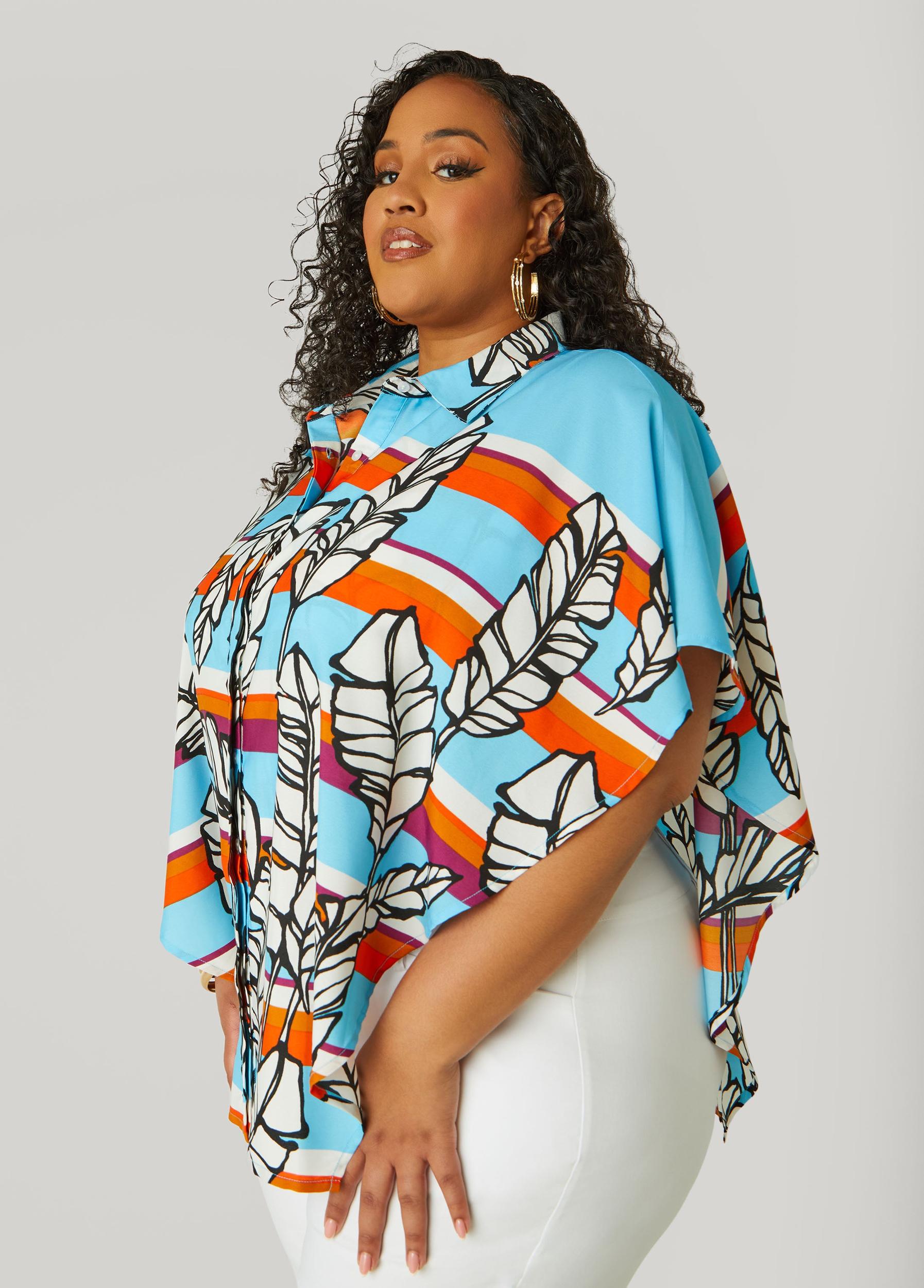 Layered Feather Print Shirt Product Image