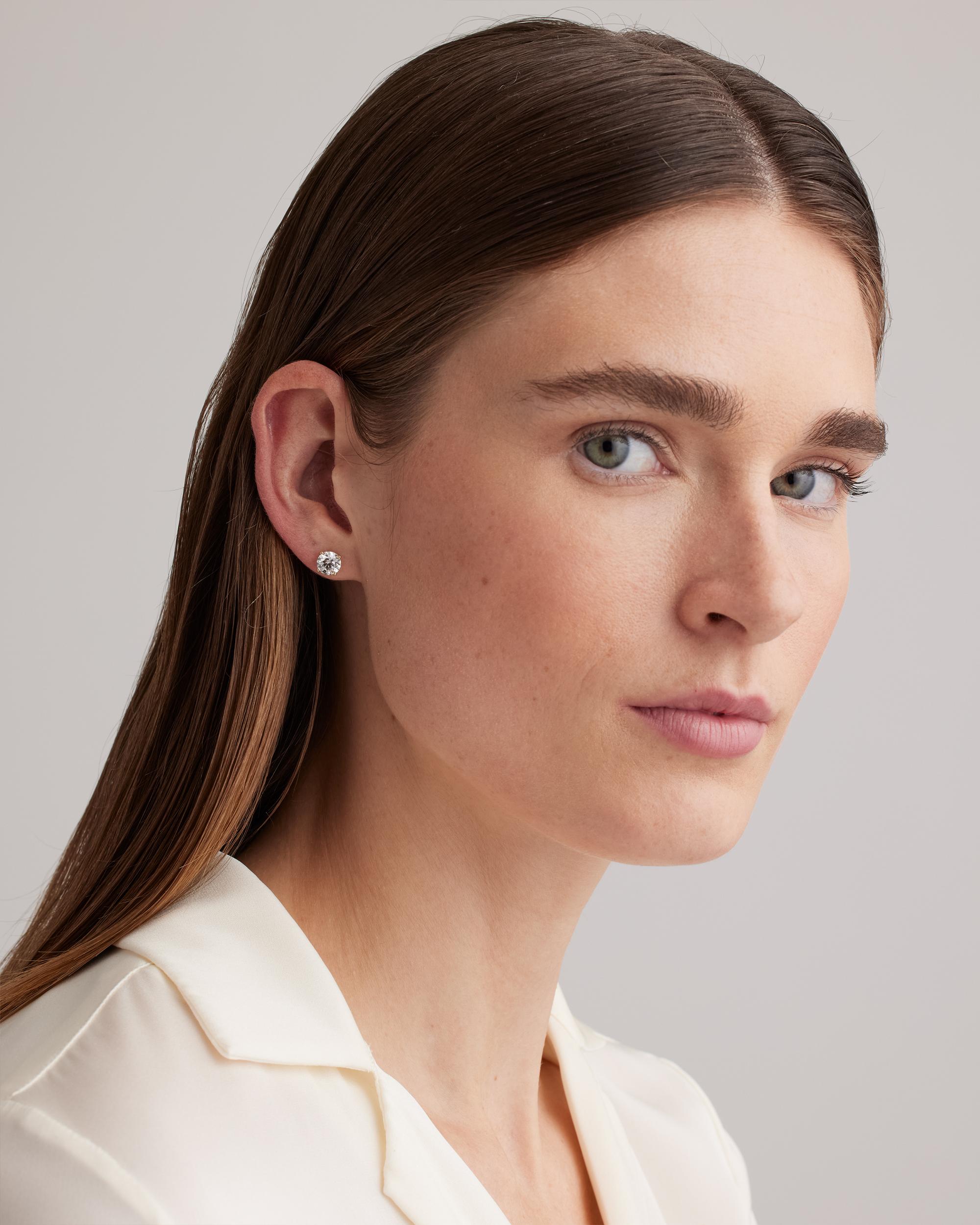 Quince | Women's 14K Gold Lab Grown Diamond Four-Prong Solitaire Studs Product Image