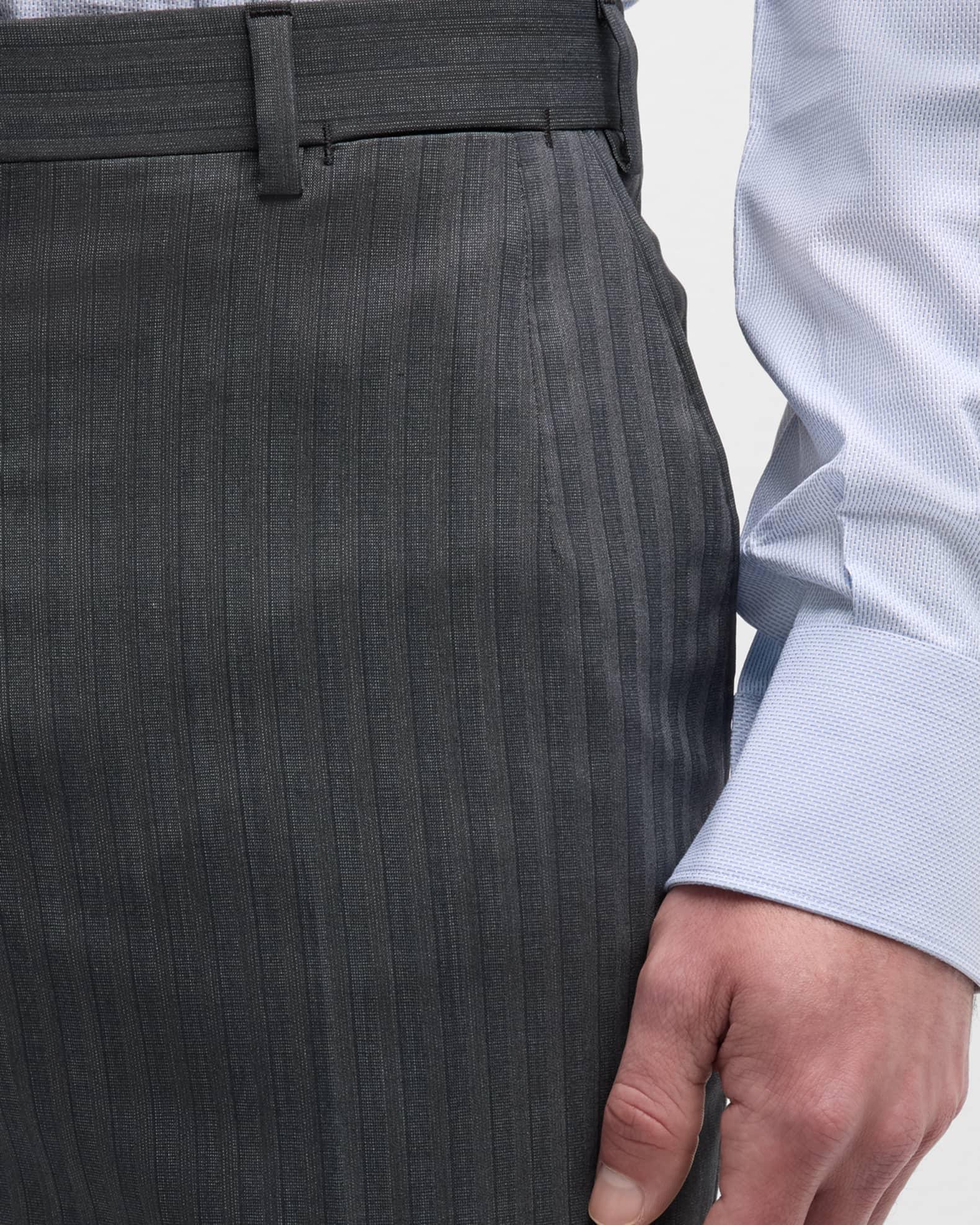 Men's Tonal Striped Wool Suit Product Image