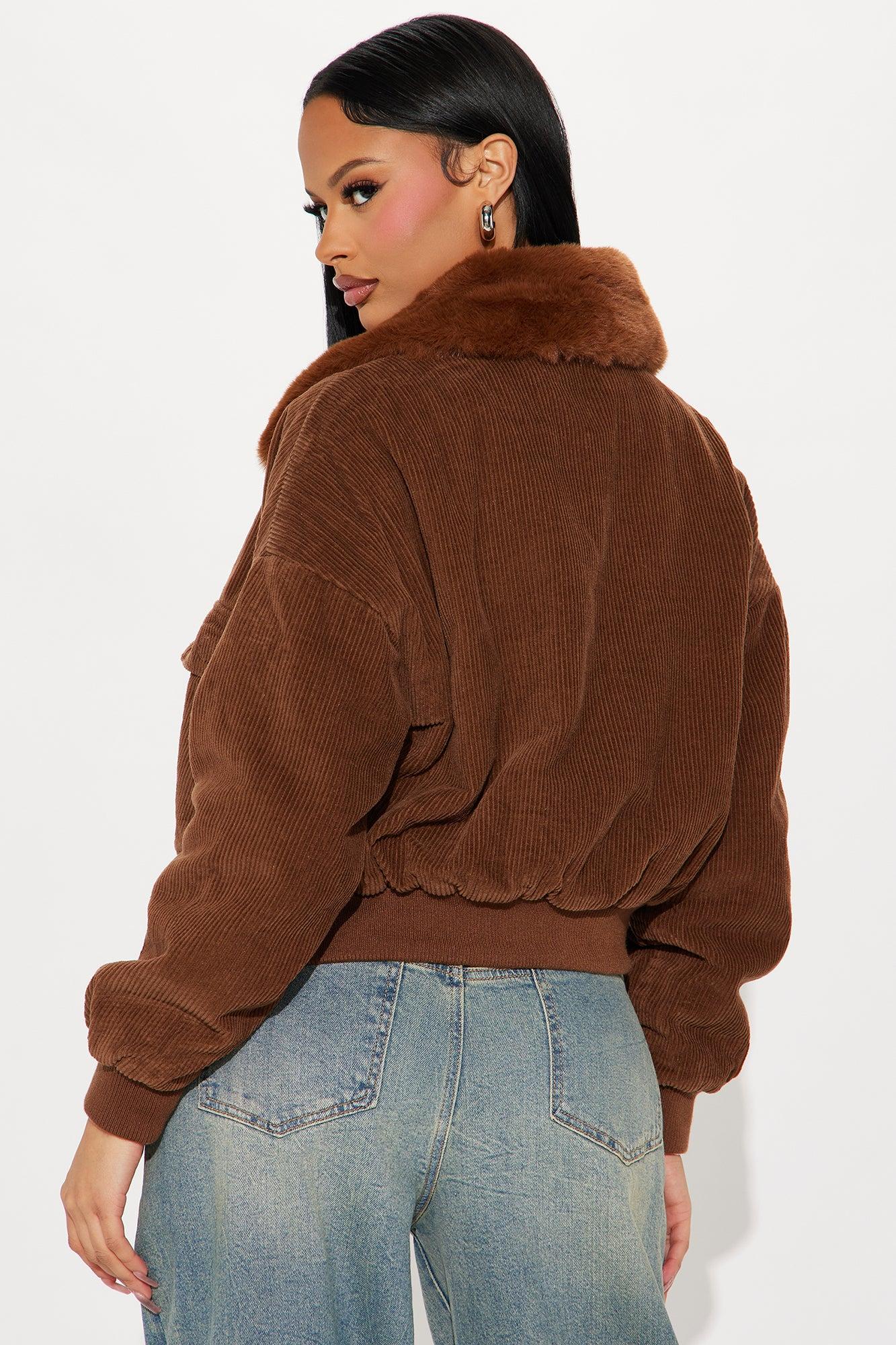 Kelis Corduroy Bomber Jacket - Brown Product Image