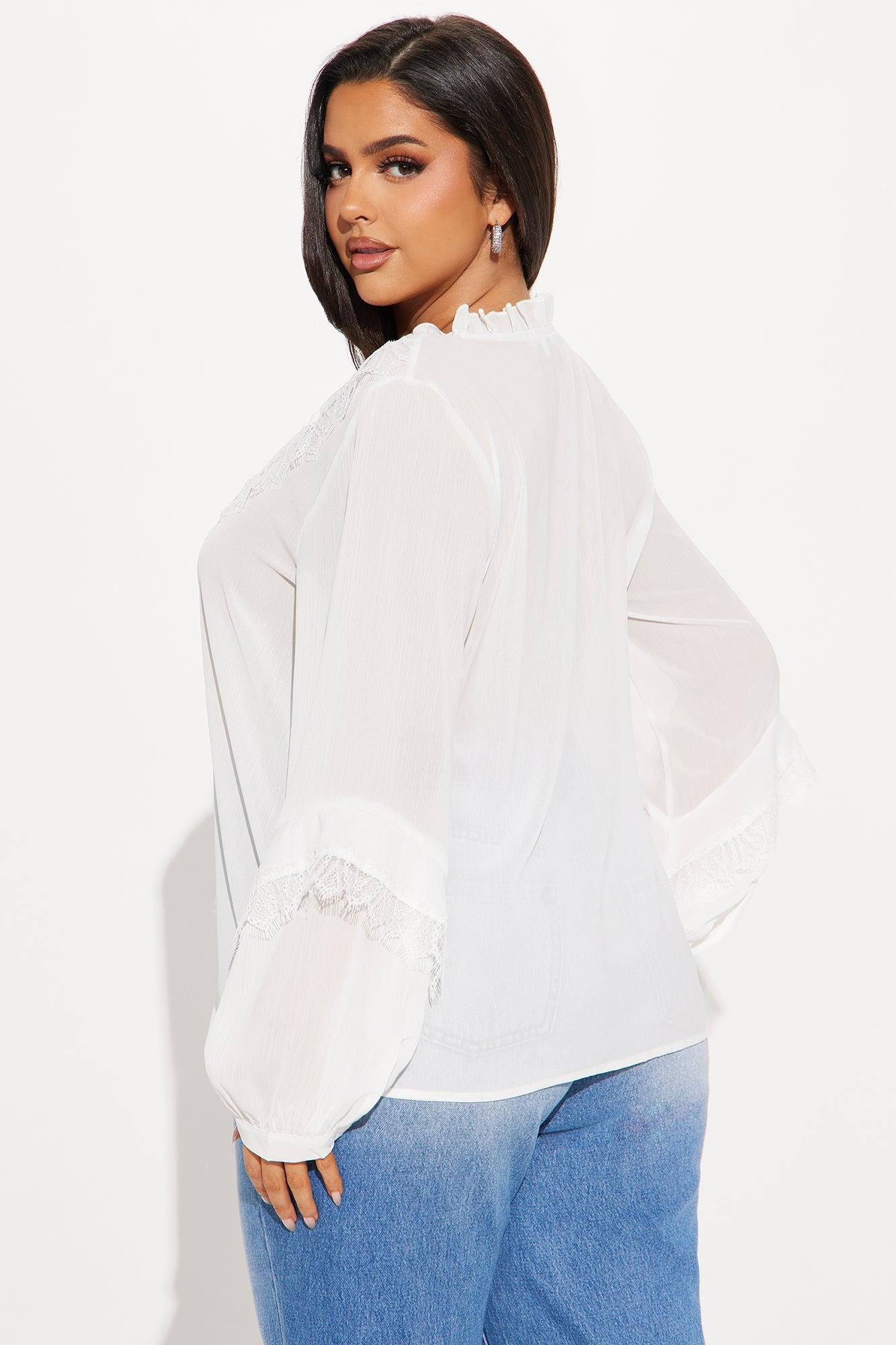 Leona Ruffle Top - White Product Image