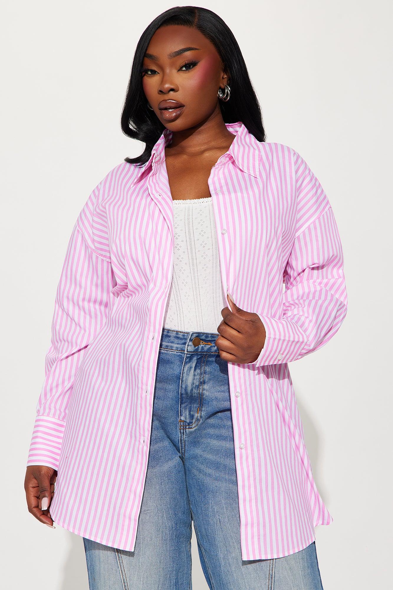 La Dolce Vita Striped Shirt - Pink/combo Product Image