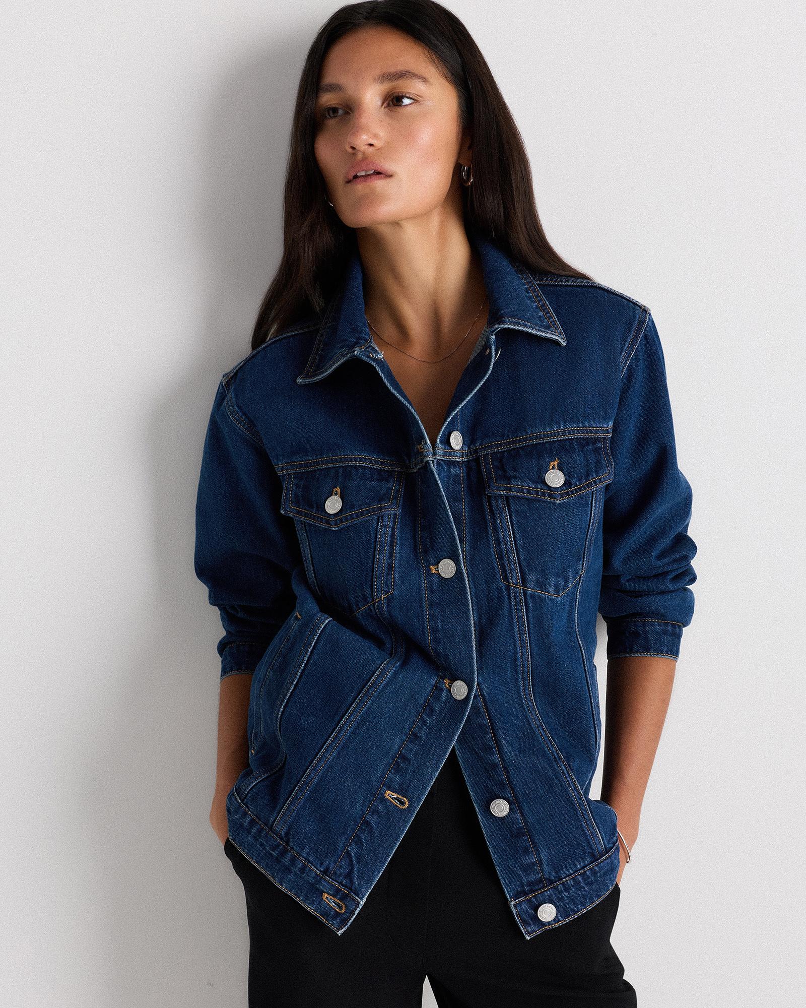 Quince | Women's Oversized Denim Jacket Organic Cotton Product Image
