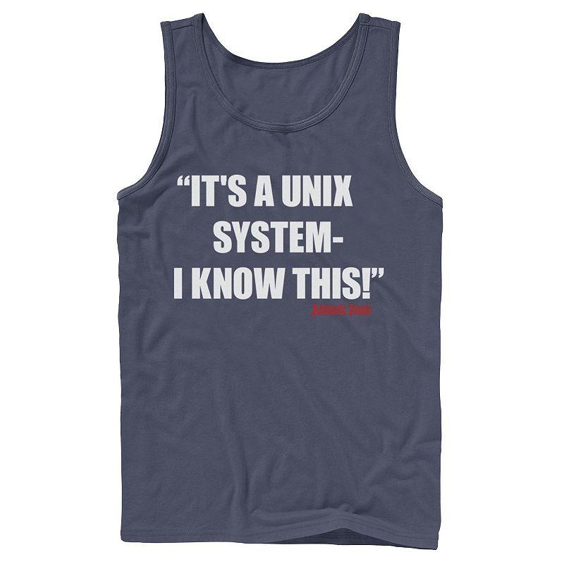 Men's Jurassic Park It's A Unix System Quote Graphic Tank Top,  Product Image