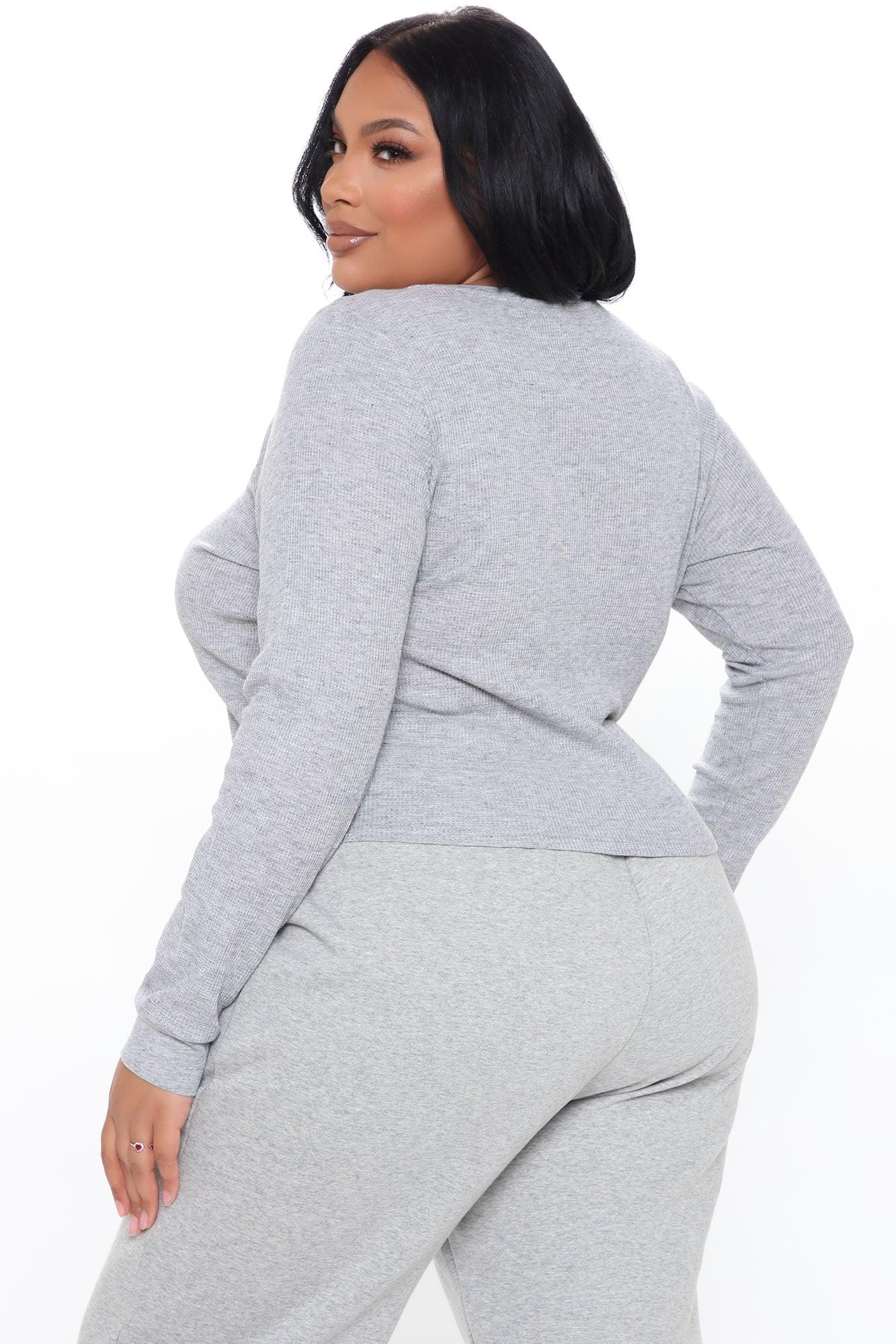 My Favorite Henley Top - HeatherGrey Product Image