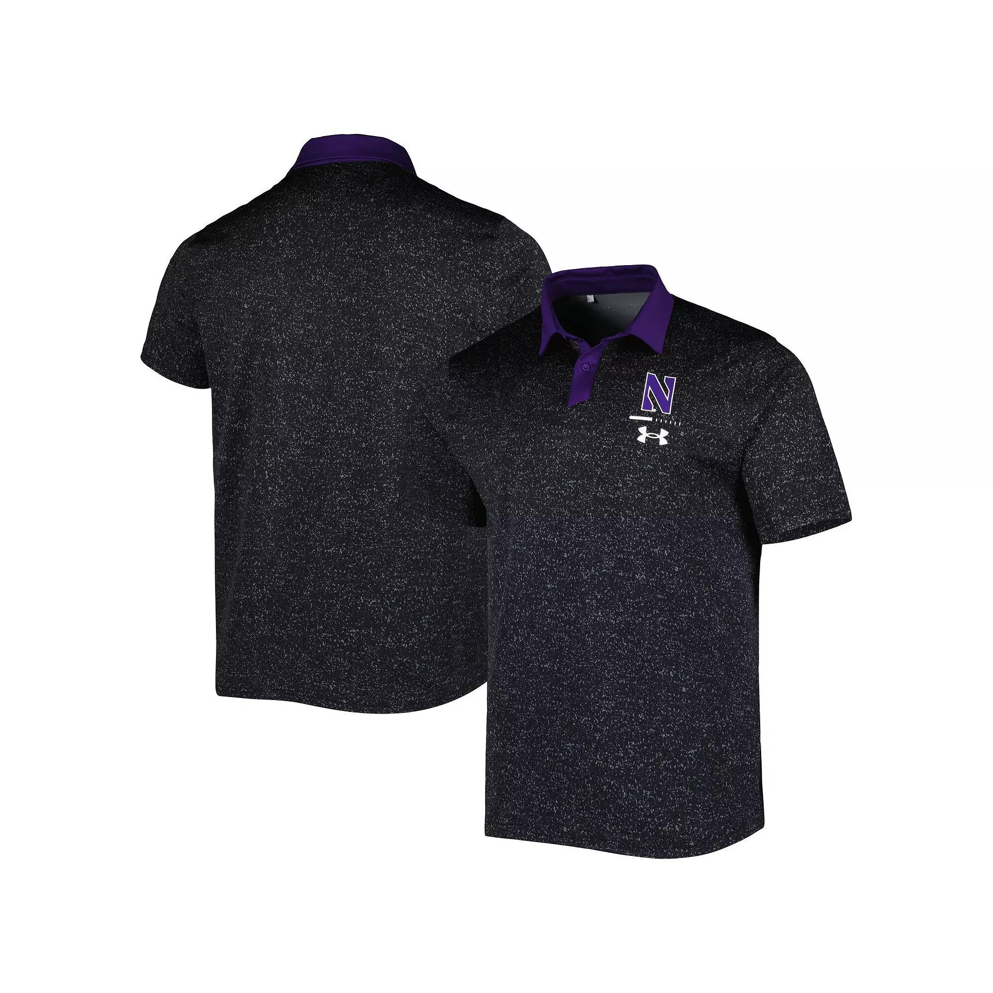 Men's Under Armour Black Northwestern Wildcats Static Performance Polo, Size: XL Product Image
