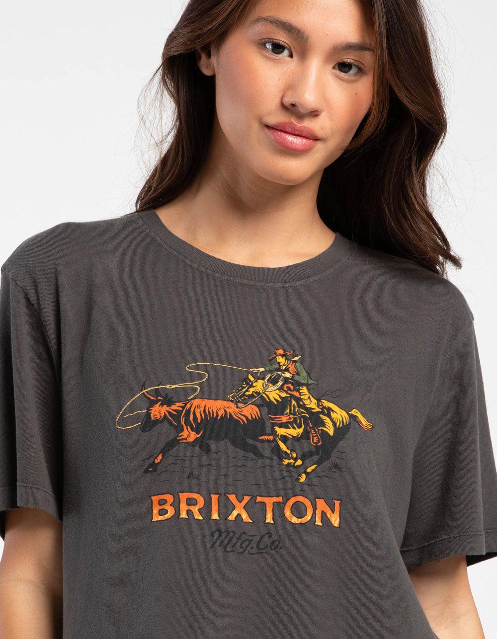 BRIXTON Wrangling Womens Oversized Tee - WASHED BLACK Product Image