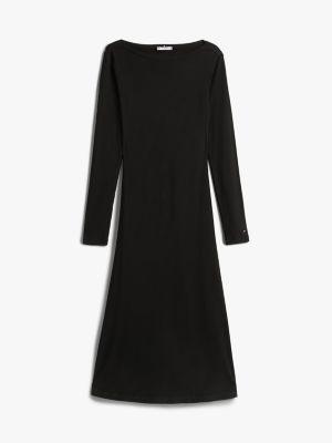 Boatneck Rib-Knit Midi Dress Product Image