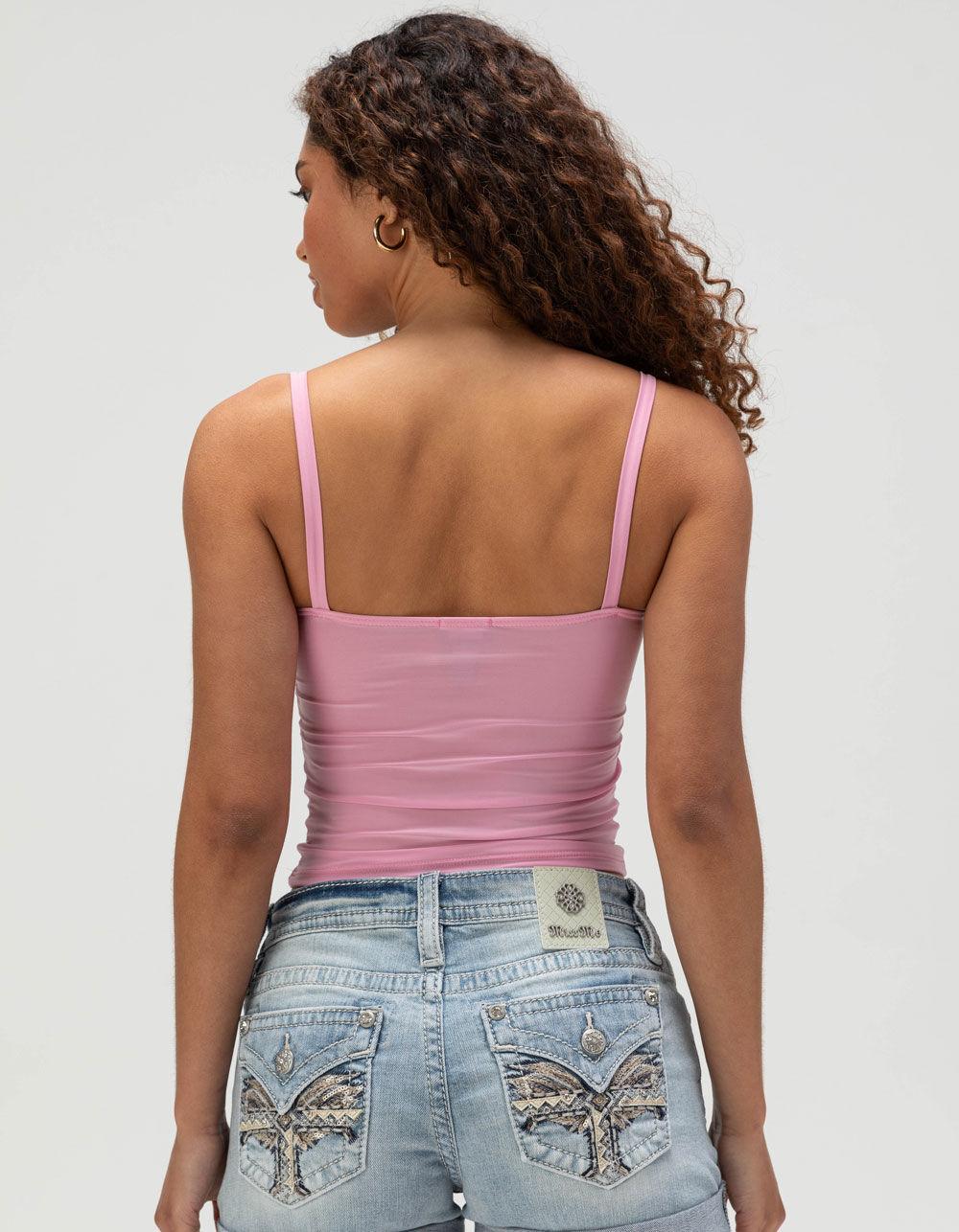 TILLYS Butter Soft Double Layer Womens Twist Cami - PINK Product Image