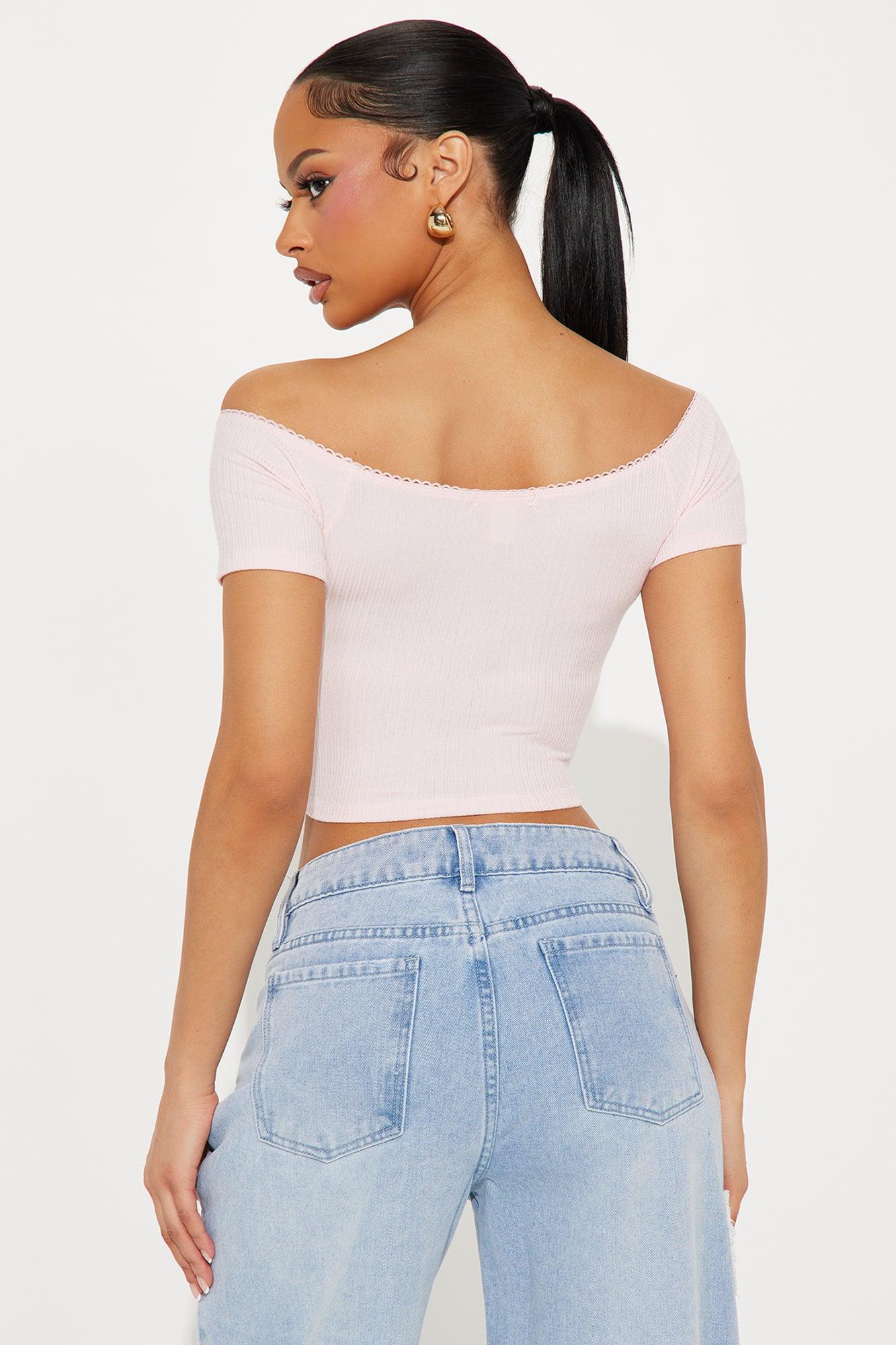 Girly Things Off Shoulder Top - Pink Product Image