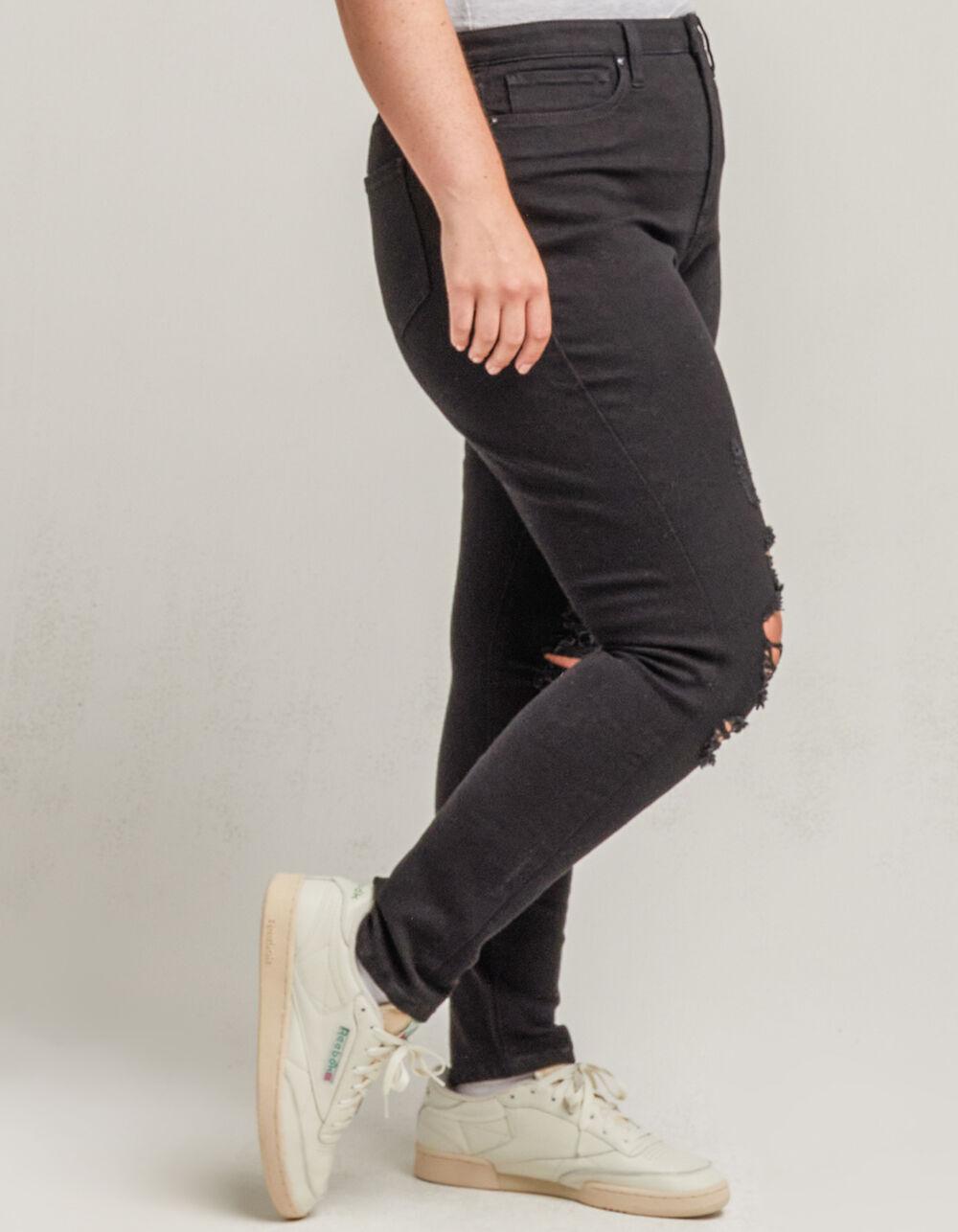 RSQ Curvy High Rise Womens Skinny Jeans - BLACK Product Image