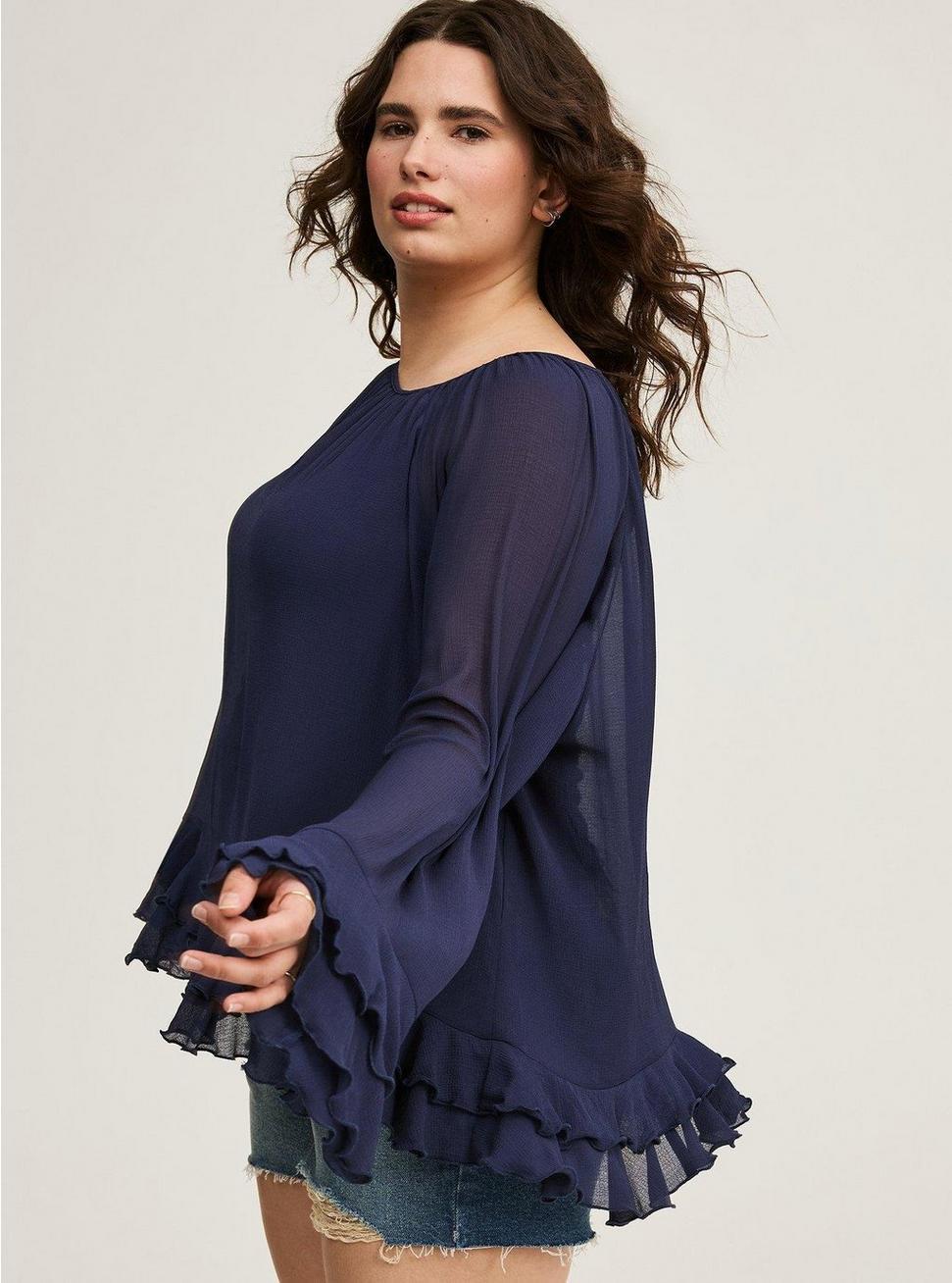 Ruffle Long Sleeve Top Product Image
