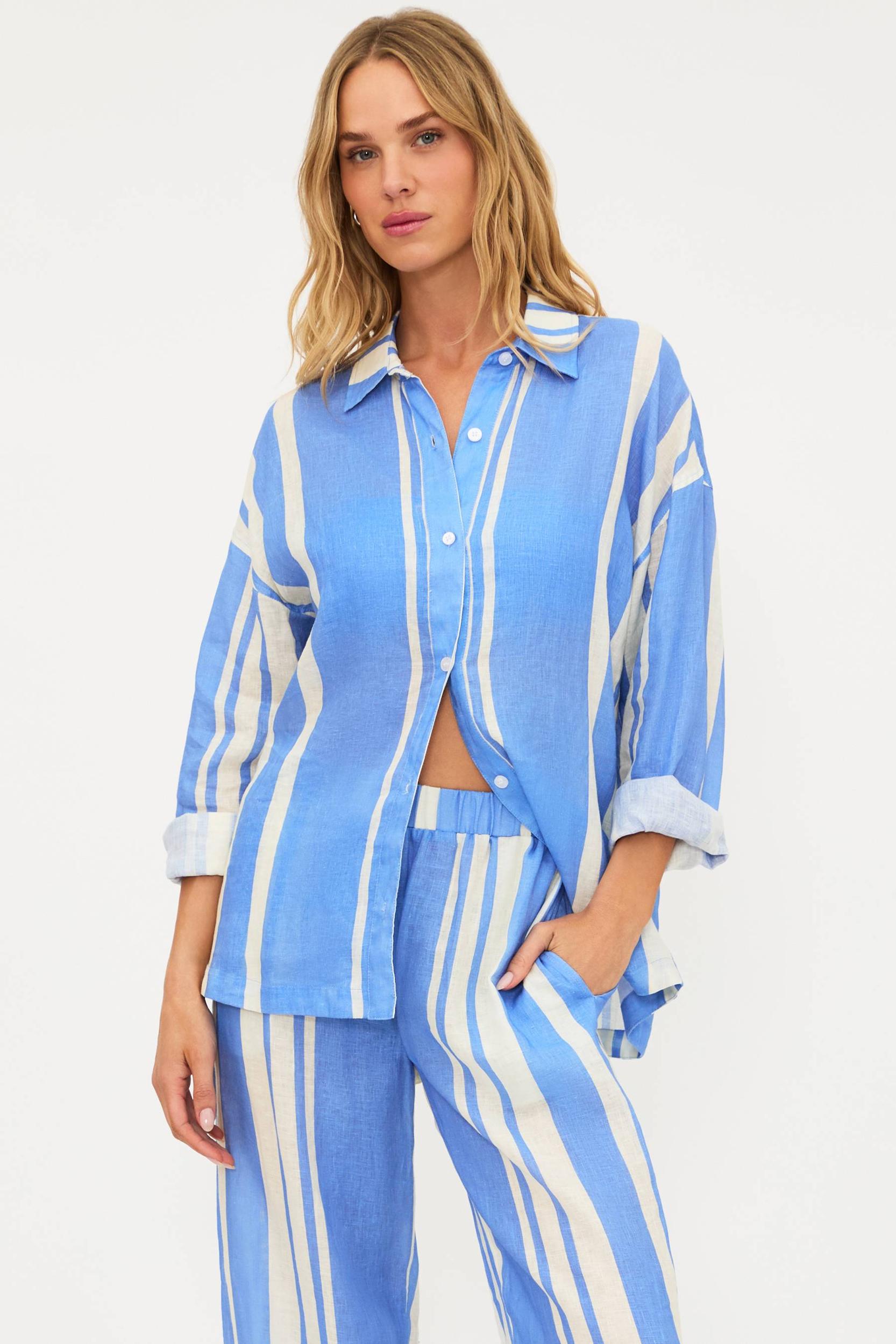 Cassidy Top Harbor Stripe Linen Product Image